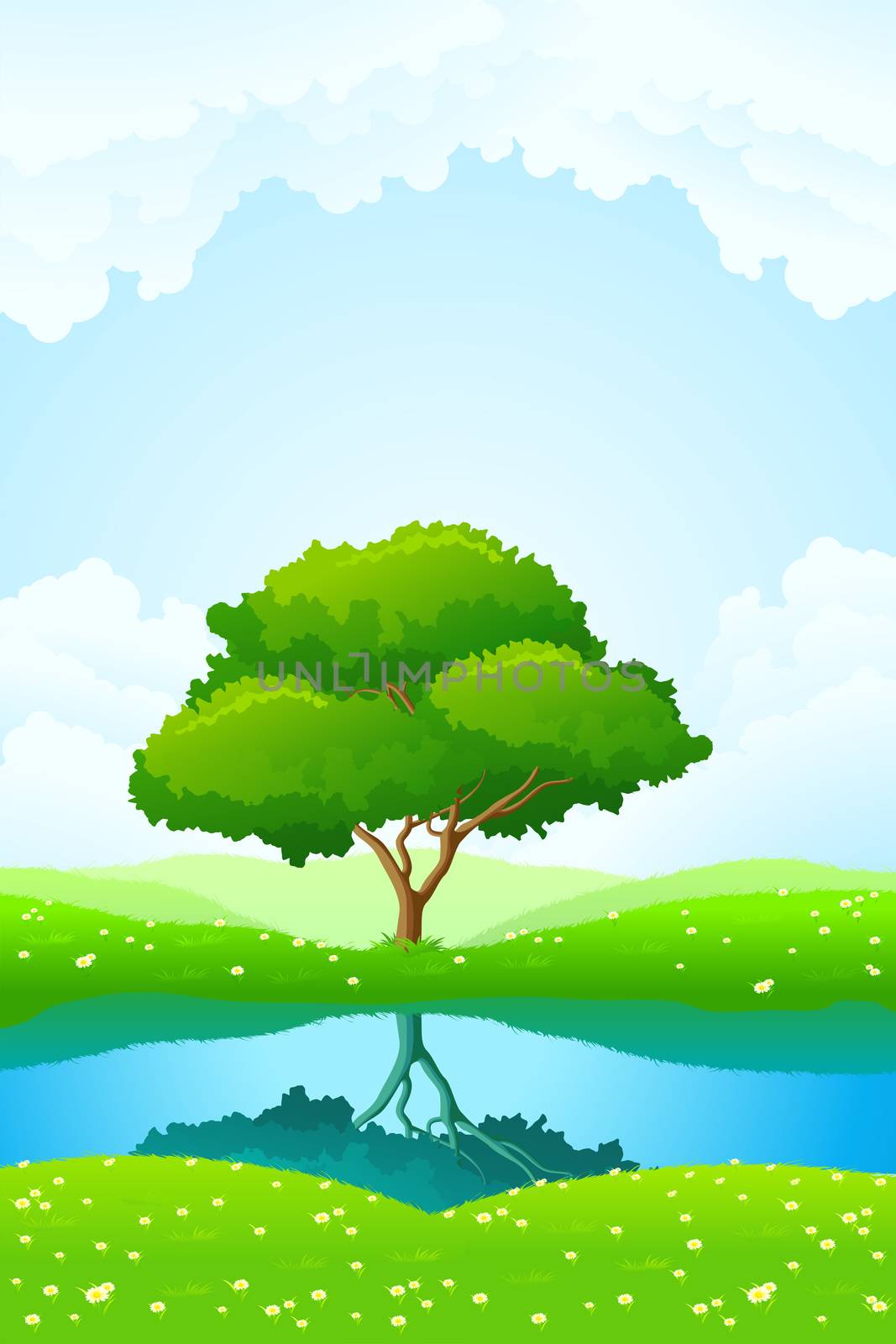 Green tree background by WaD