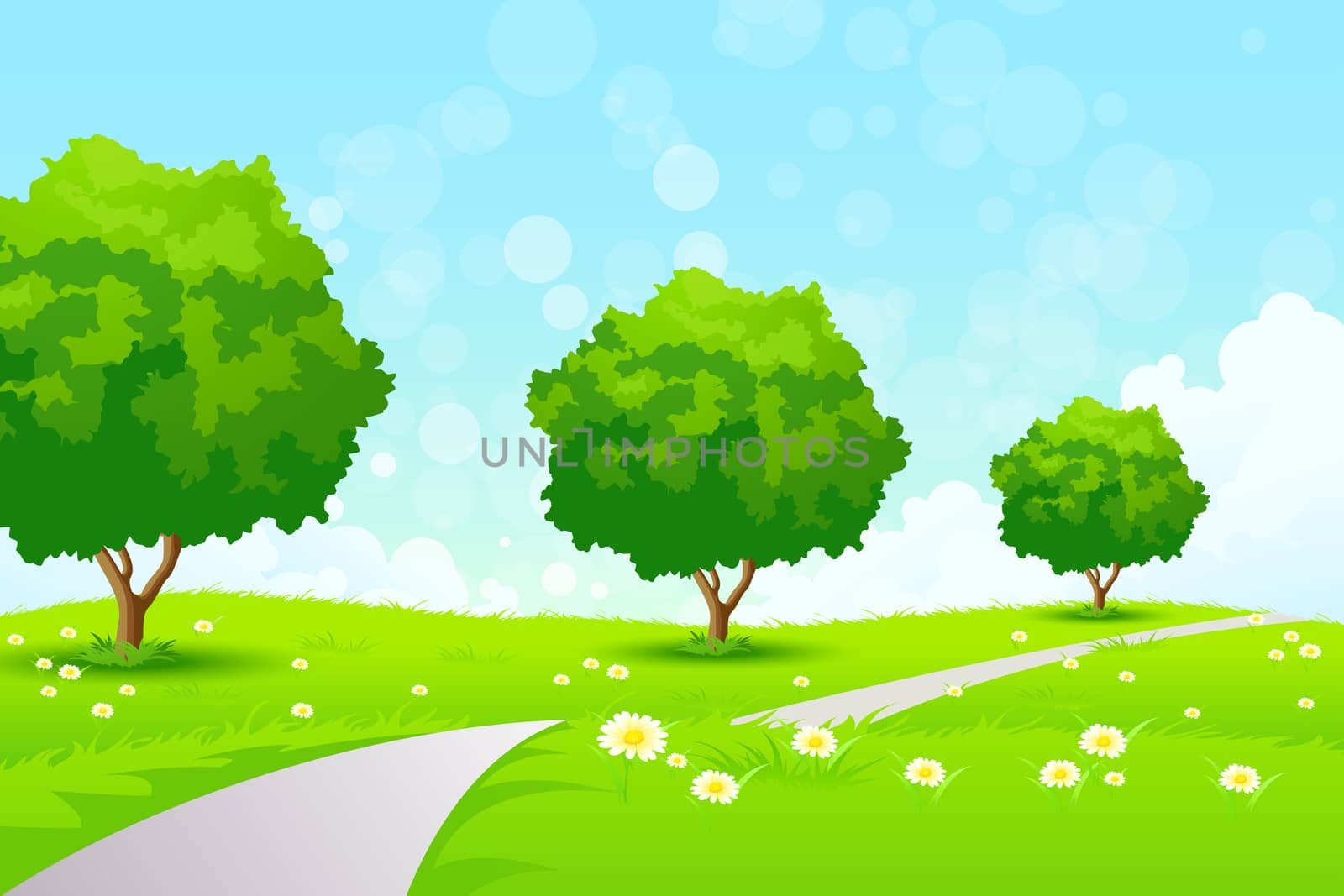 Green Landscape with  Trees by WaD