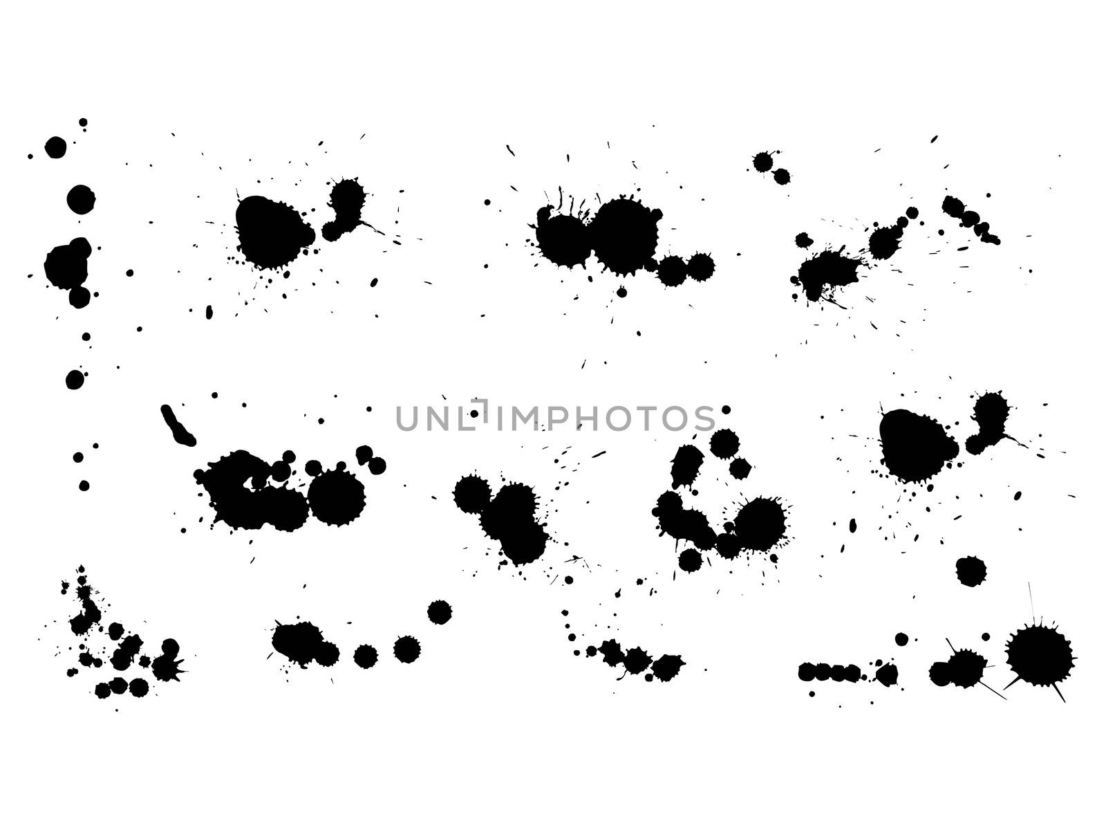 some kinds of blots from a brush, decoration elements