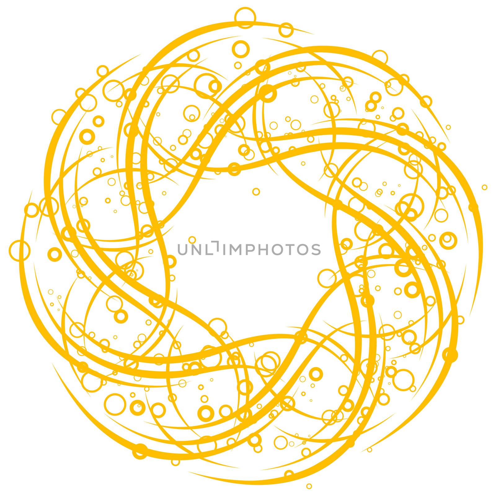 abstract background with circles and scrolls, vector illustratio by WaD