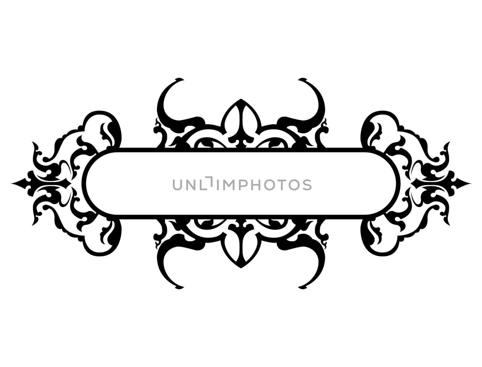 black frame with floral decoration, vector illustration by WaD