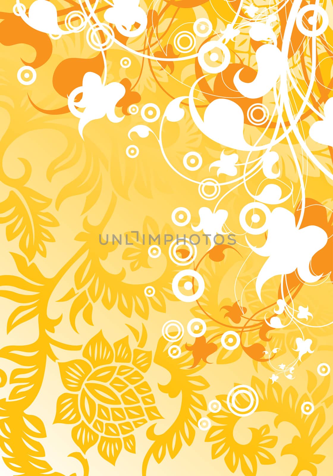 abstract modern background with floral elements, vector illustration