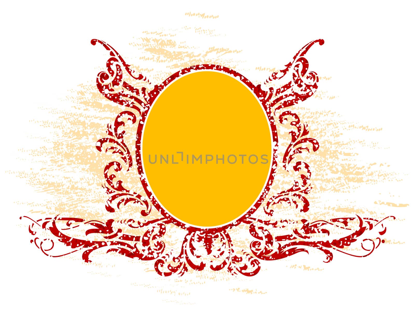 old grunge frame with floral decoration, vector illustration by WaD