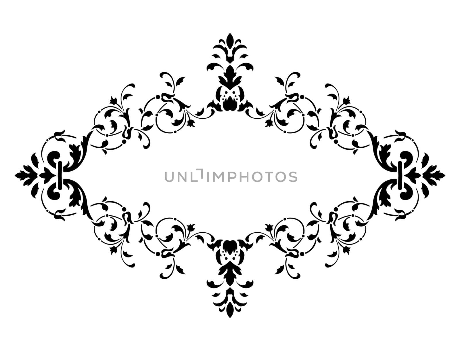 black frame with floral decoration, vector illustration by WaD