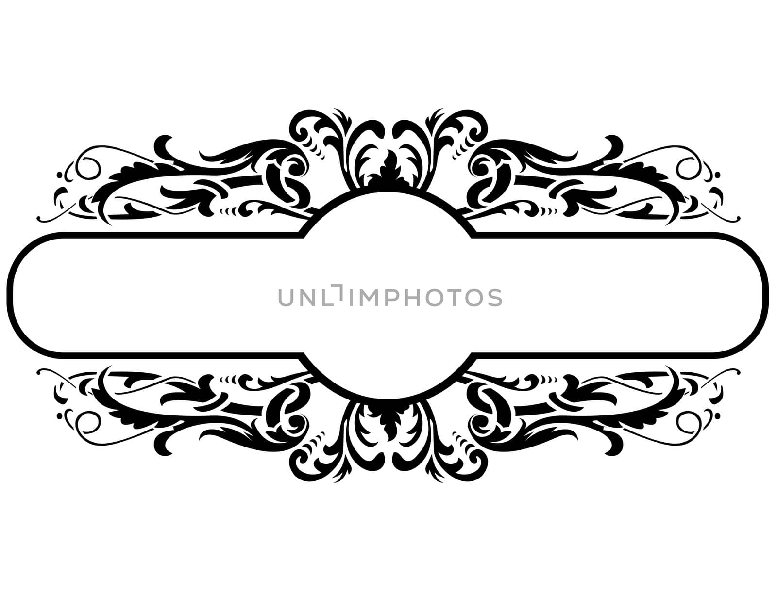 black frame with floral decoration, vector illustration by WaD