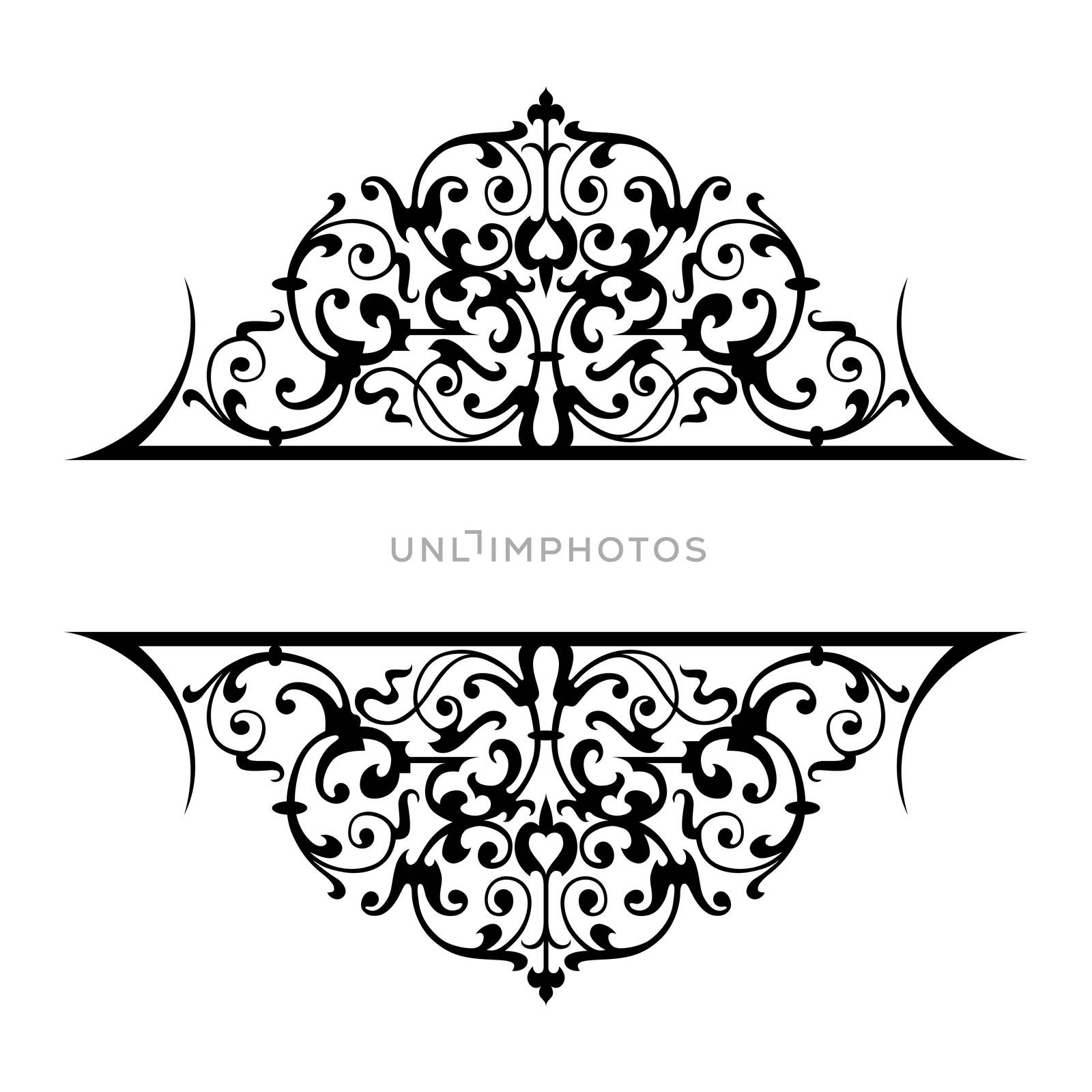 Abstract painted ornament vector illustration isolated on white