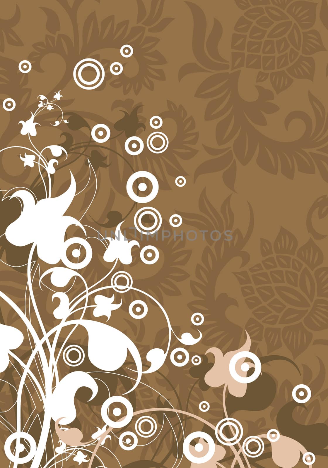 abstract modern background with floral elements, vector illustration