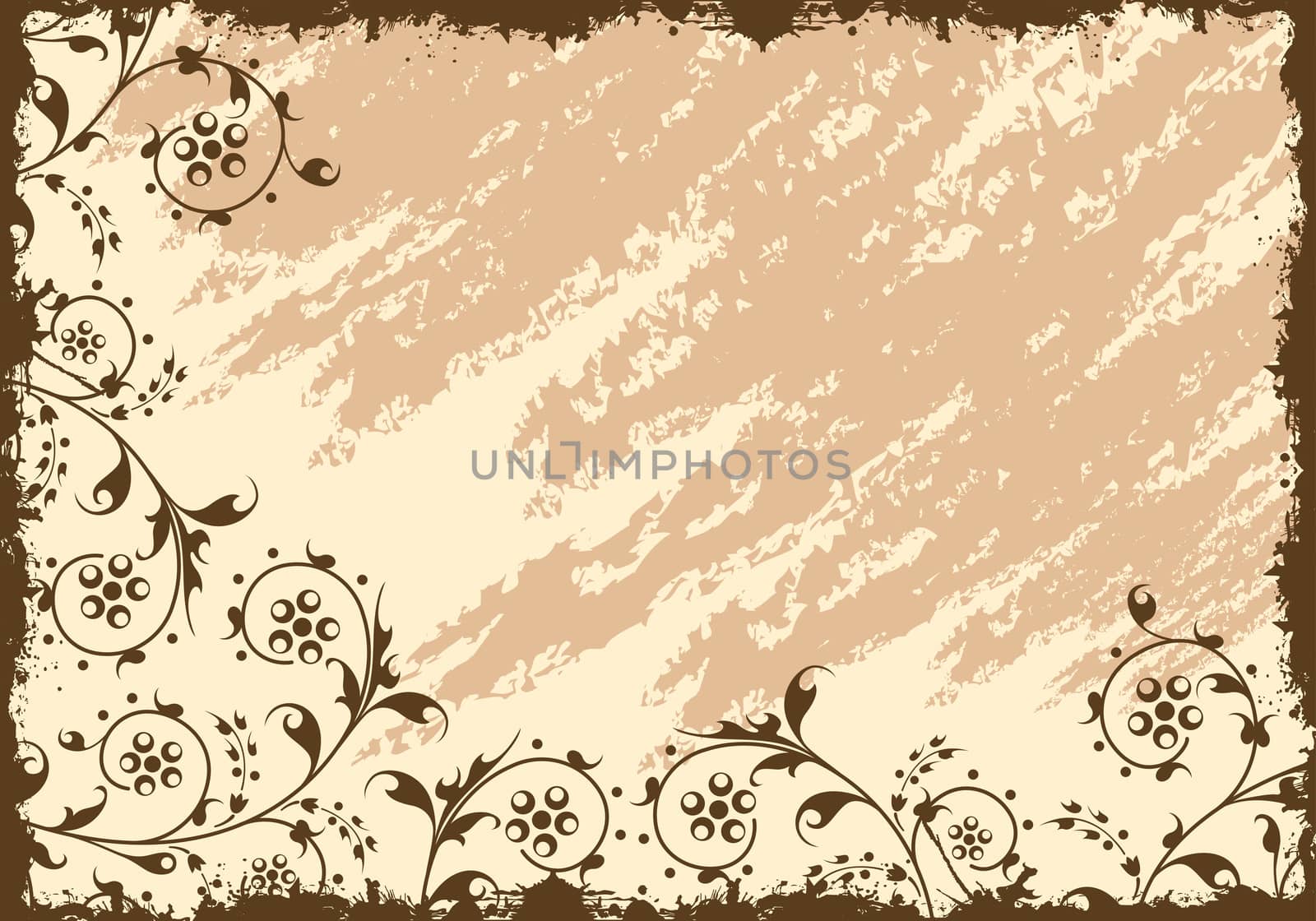 Abstract Grunge Floral Background by WaD