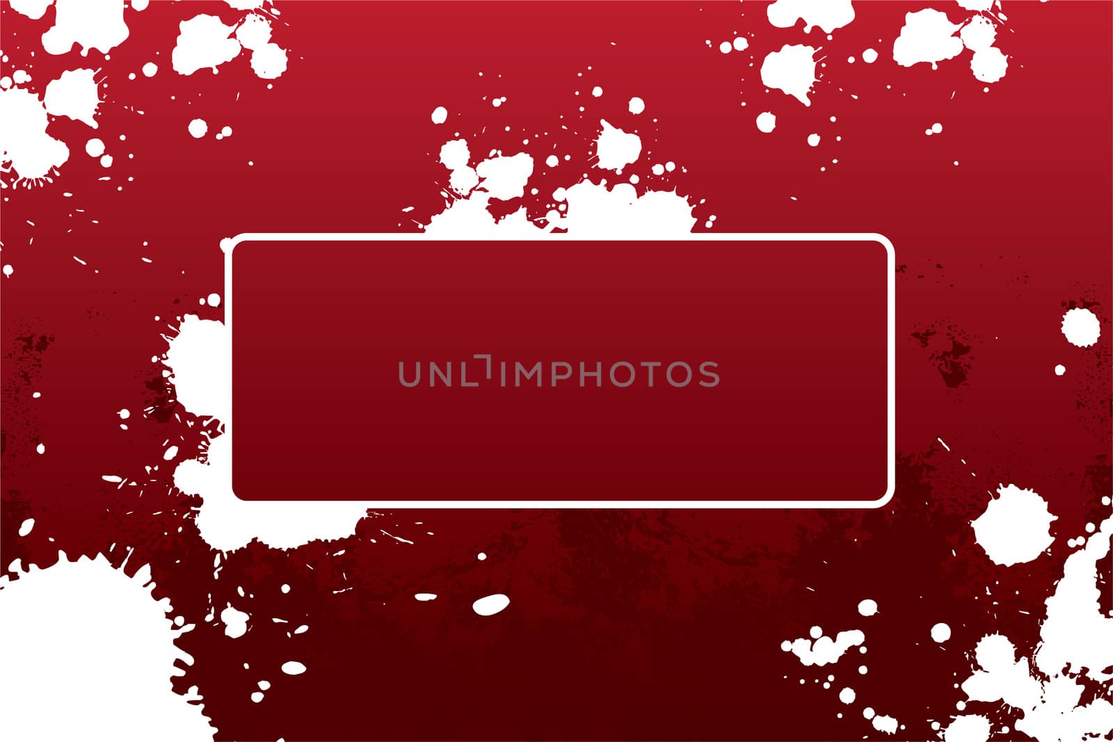 Abstract grunge frame with blots in red color