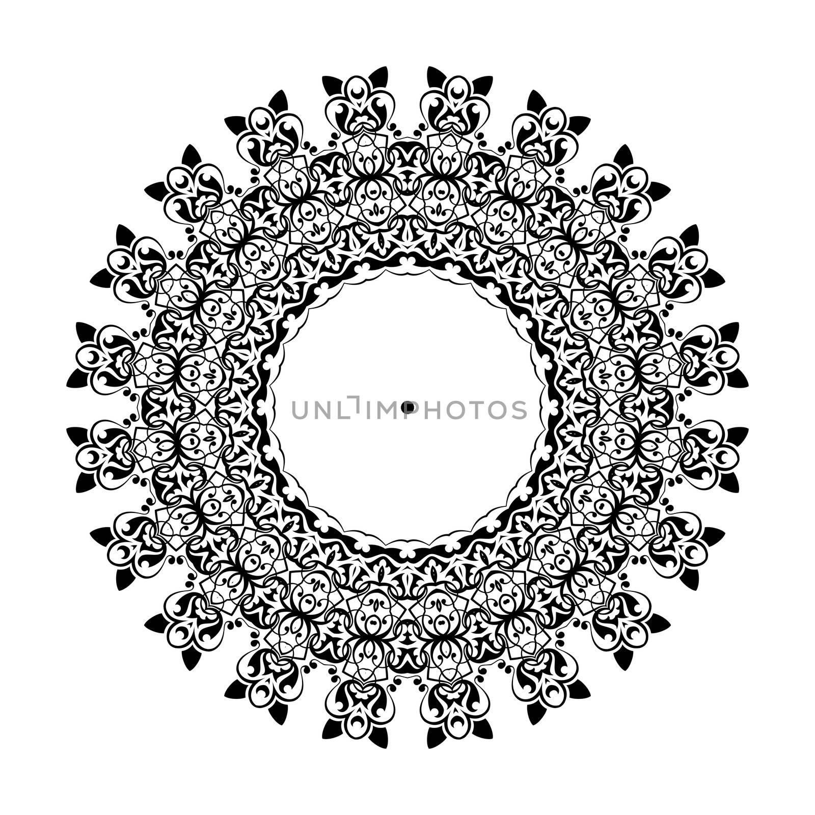 Ancient decorative ornament pattern illustration isolated on white