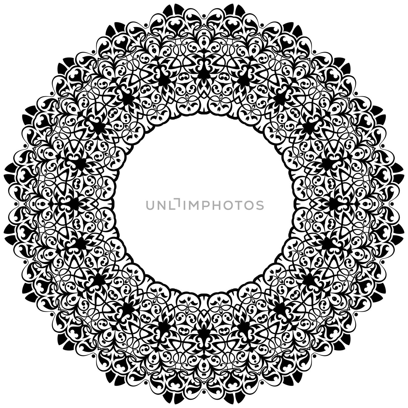 Ancient decorative ornament pattern illustration isolated on white