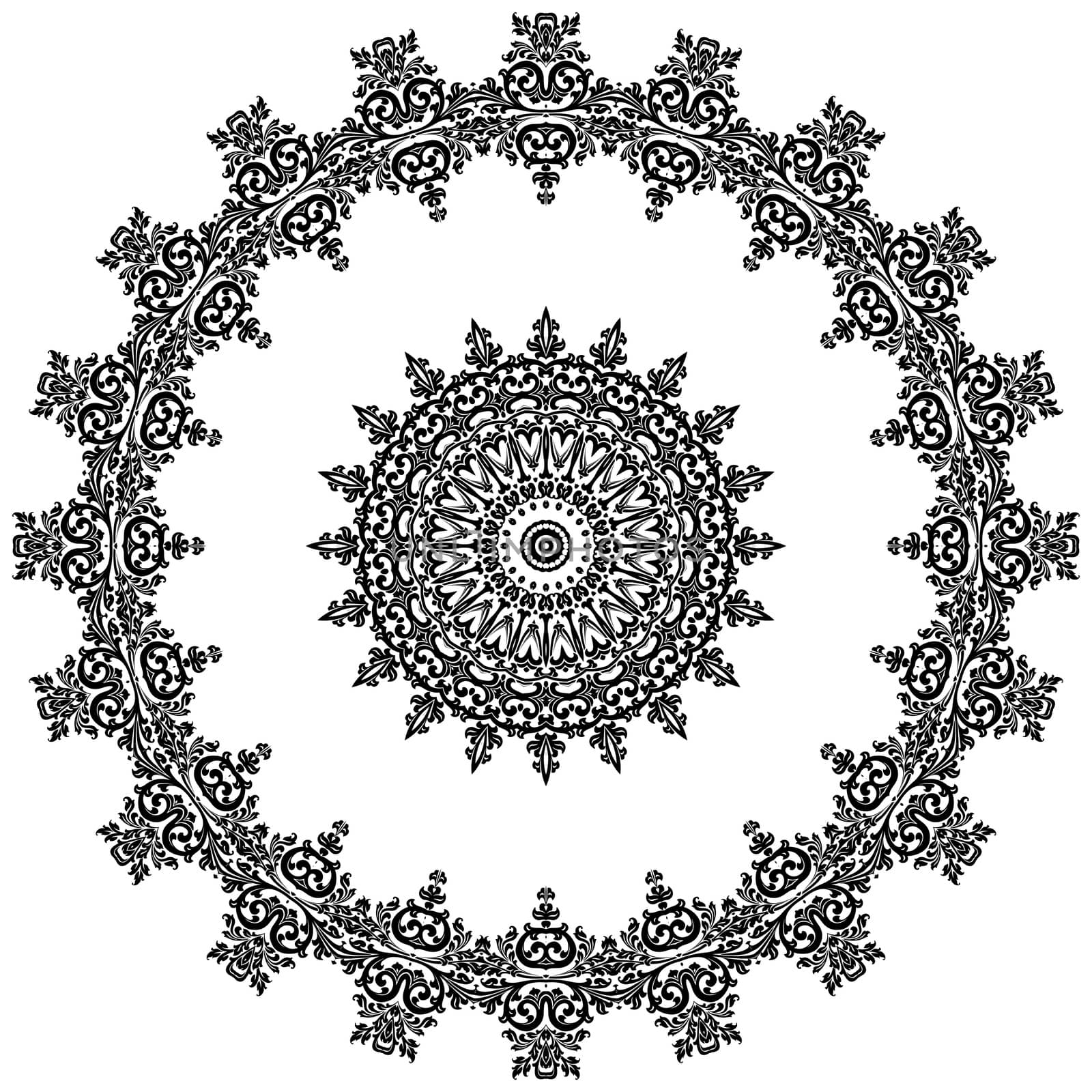 Ancient decorative ornament pattern illustration isolated on white