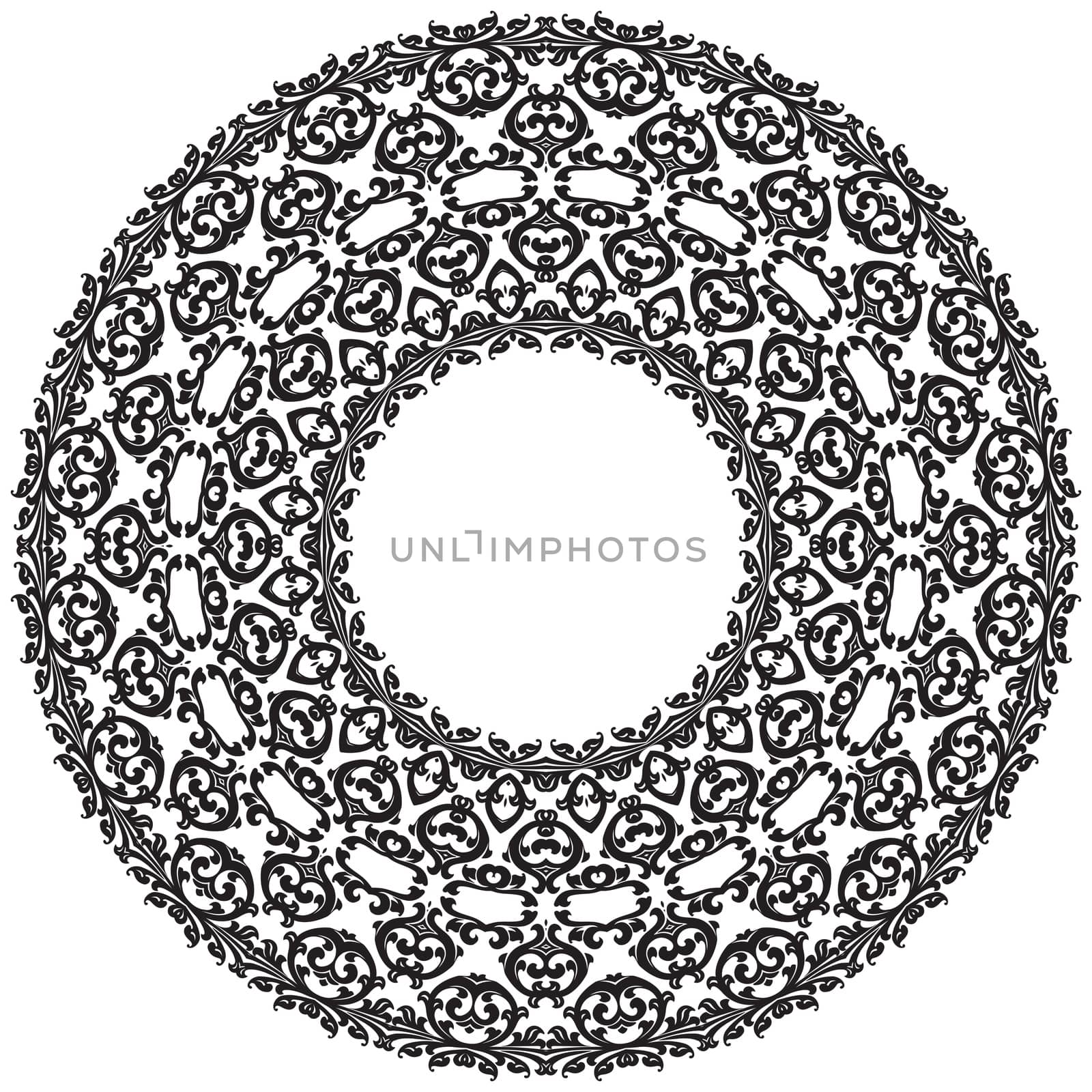 Ancient decorative ornament pattern illustration isolated on white