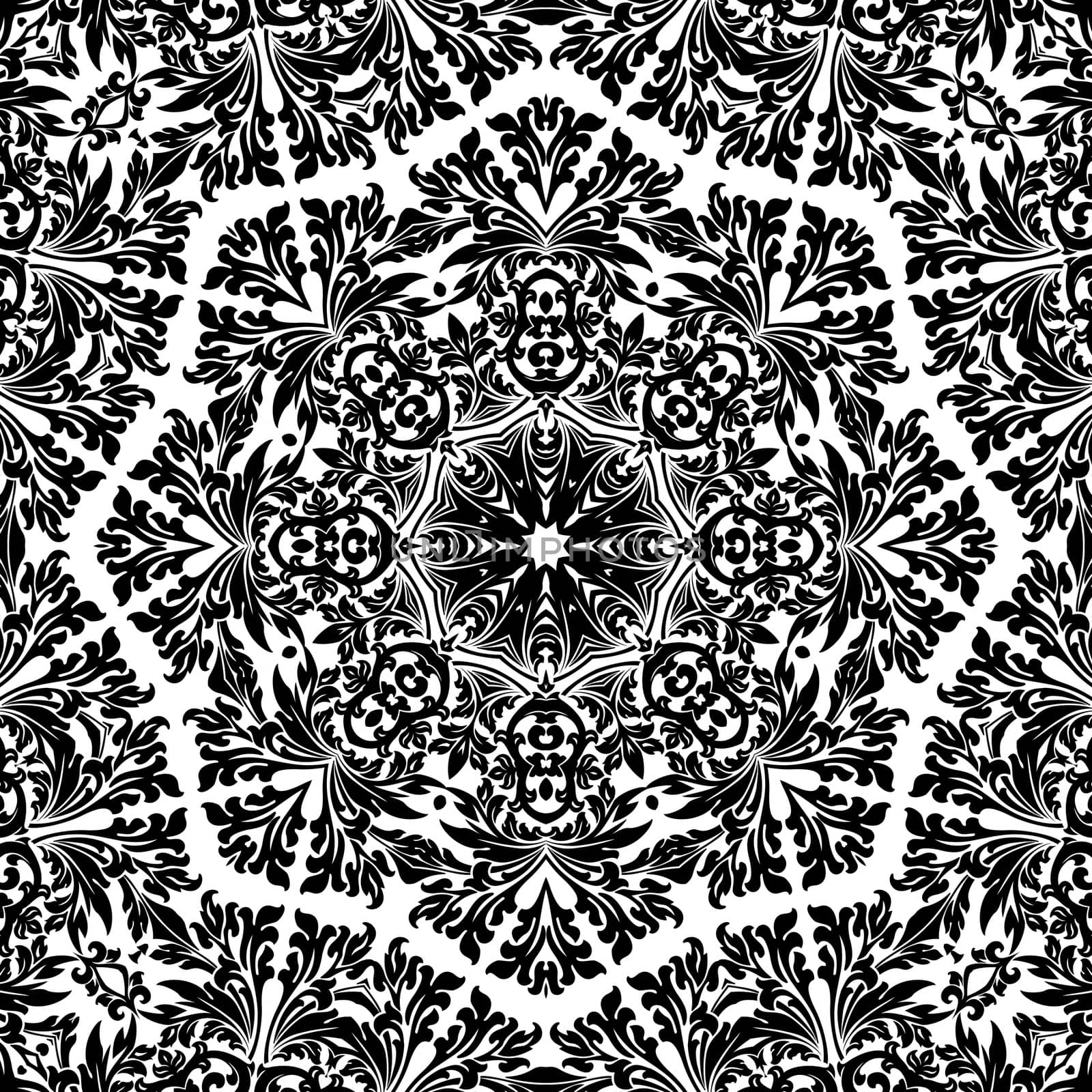 Ancient decorative ornament pattern illustration isolated on white