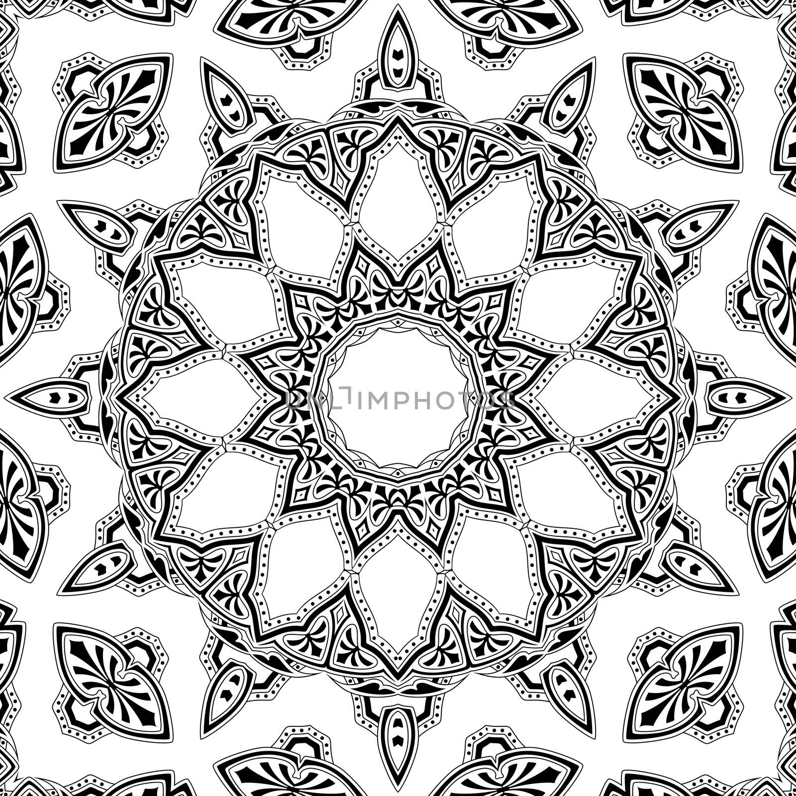 Ancient decorative ornament pattern isolated on white