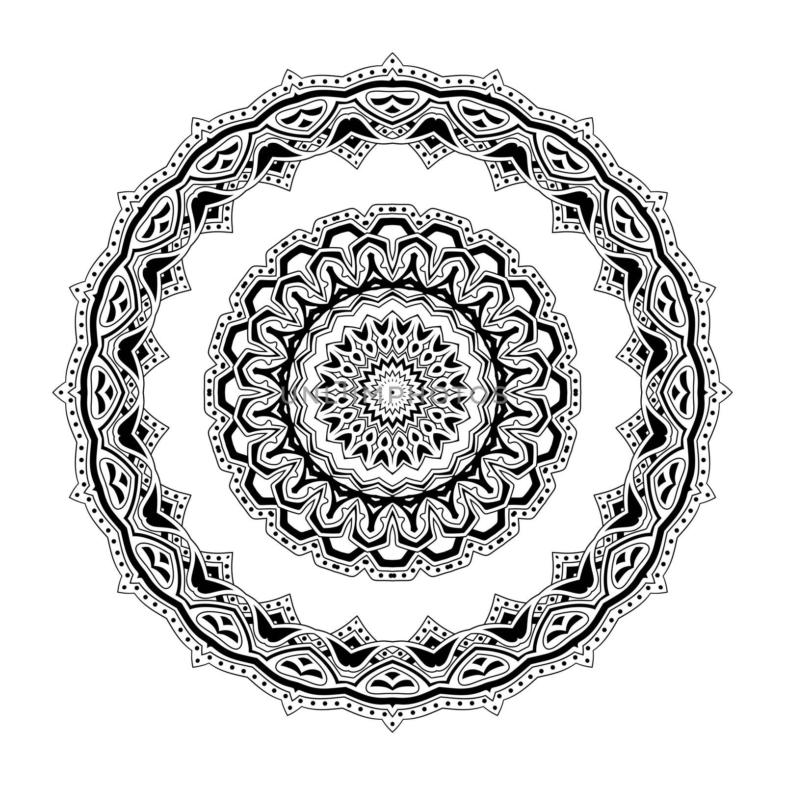 Ancient decorative ornament pattern isolated on white