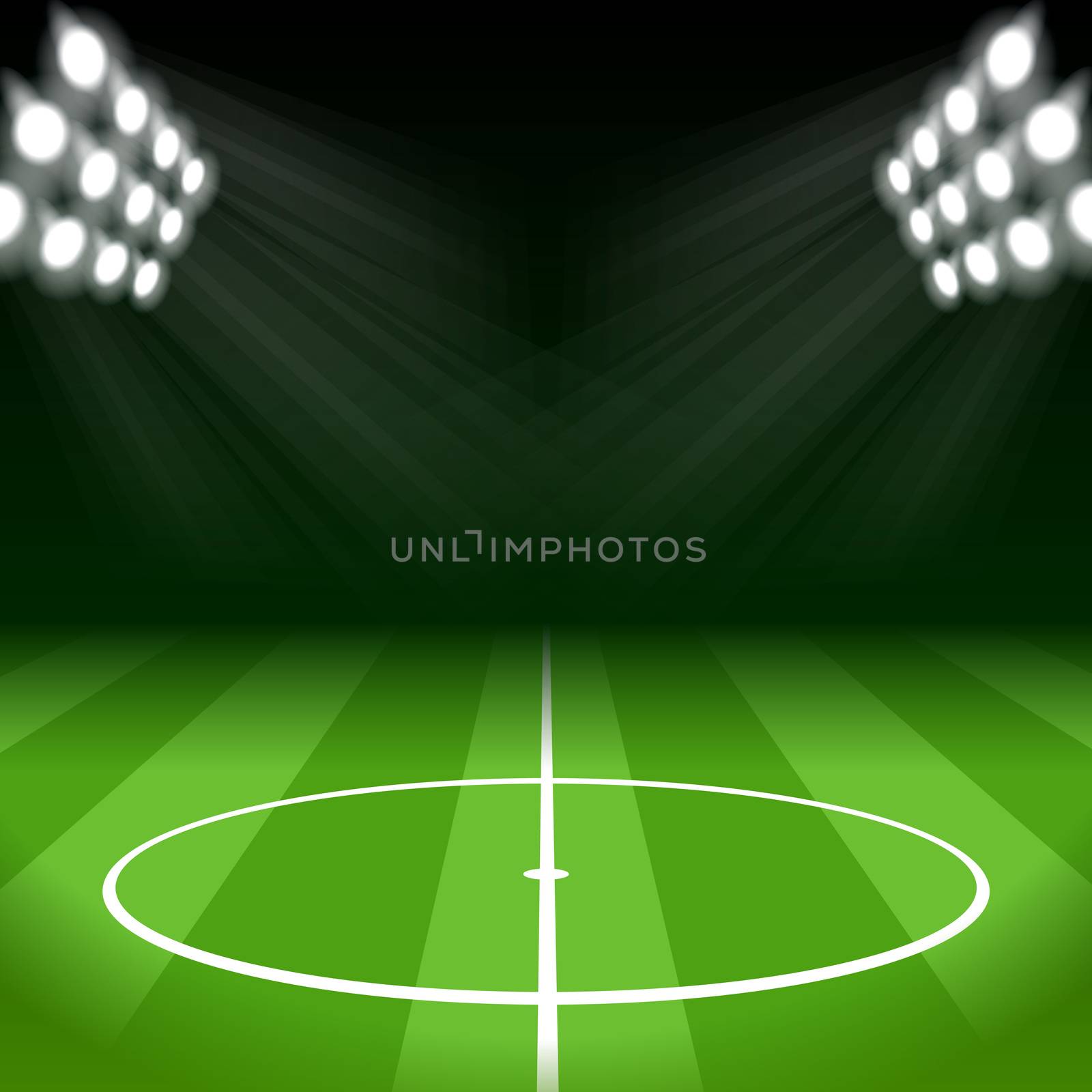 Soccer Background with Bright Spot Stadium Lights