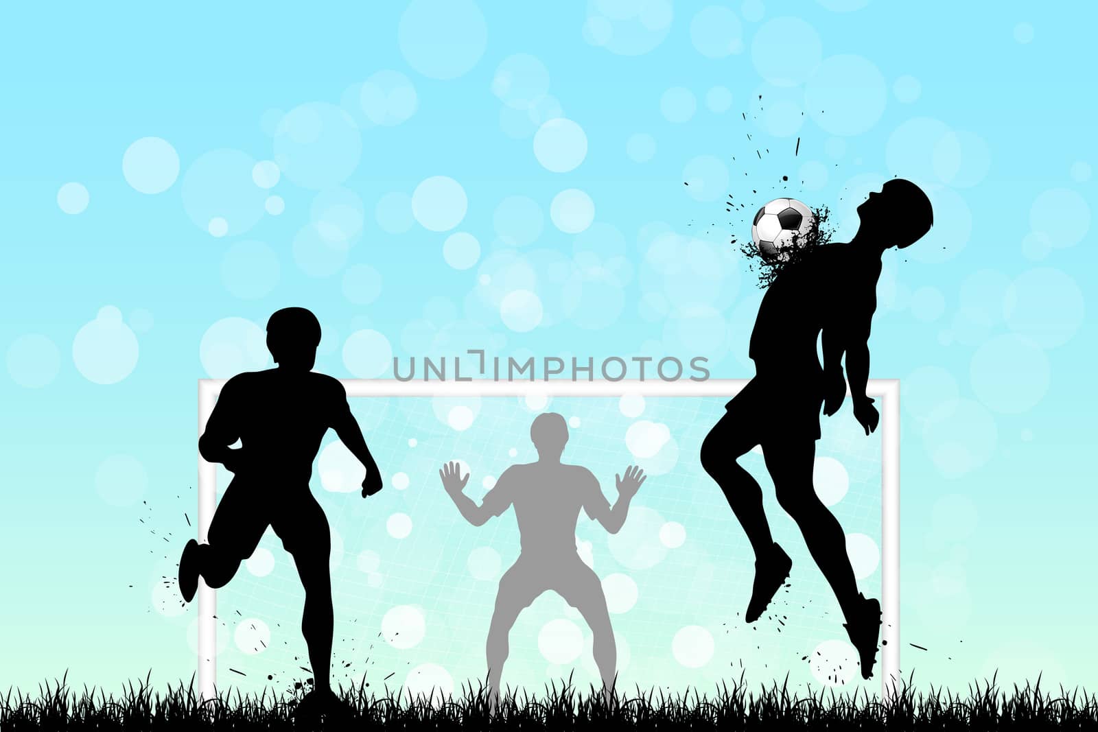 Soccer Background with three Players by WaD