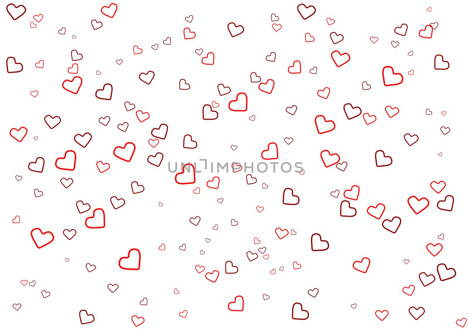 Valentine's Day greeting card with heart on white background