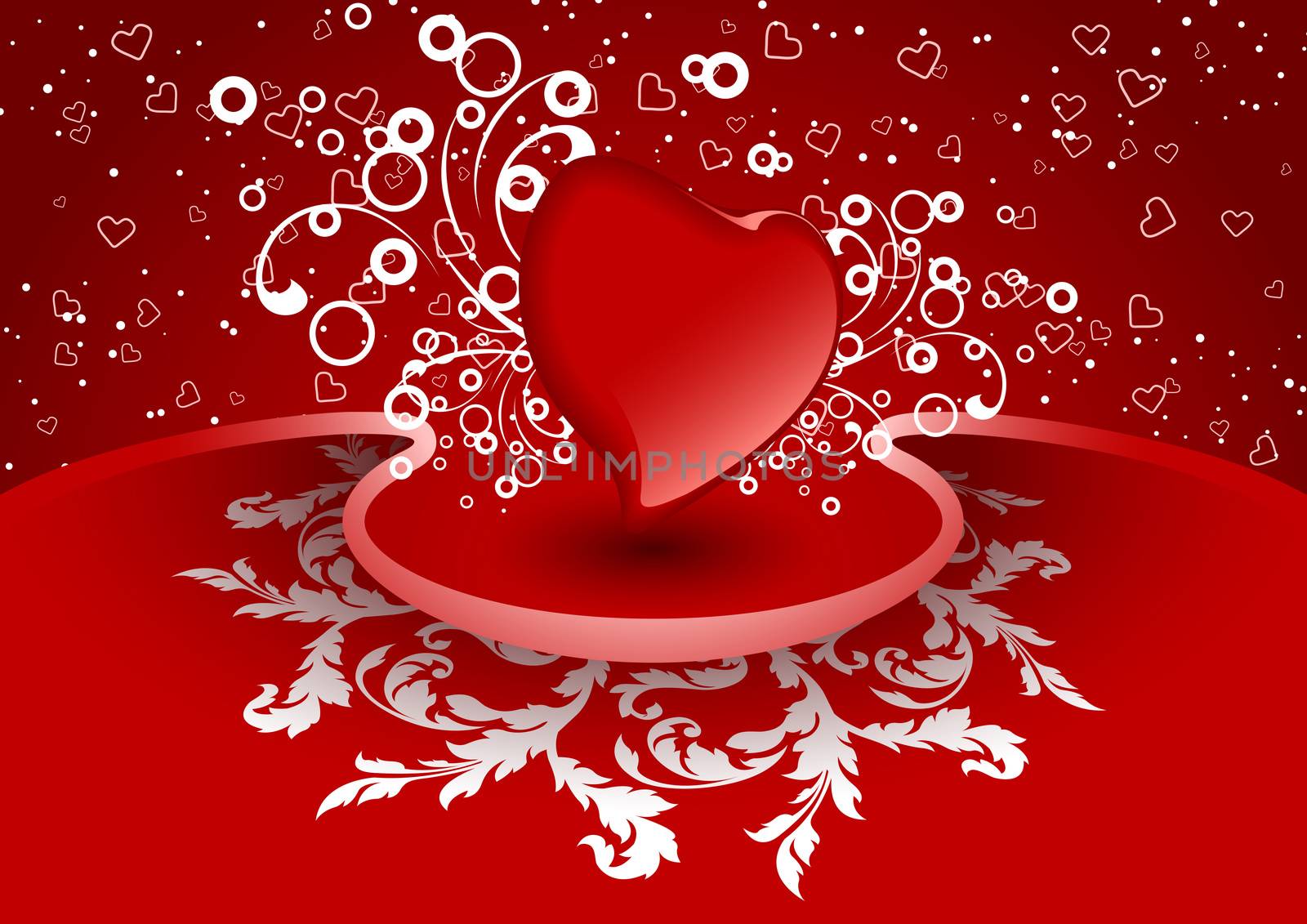 Creative Valentine greeting card with heart in red color, vector illustration