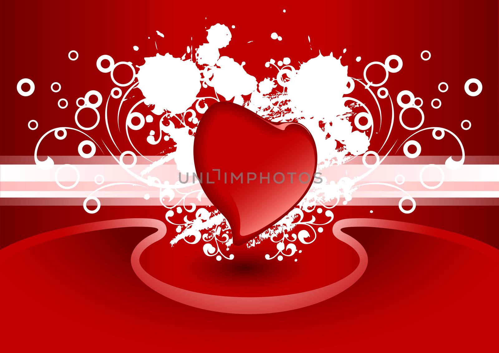 Creative Valentine greeting card with heart in red color, vector by WaD