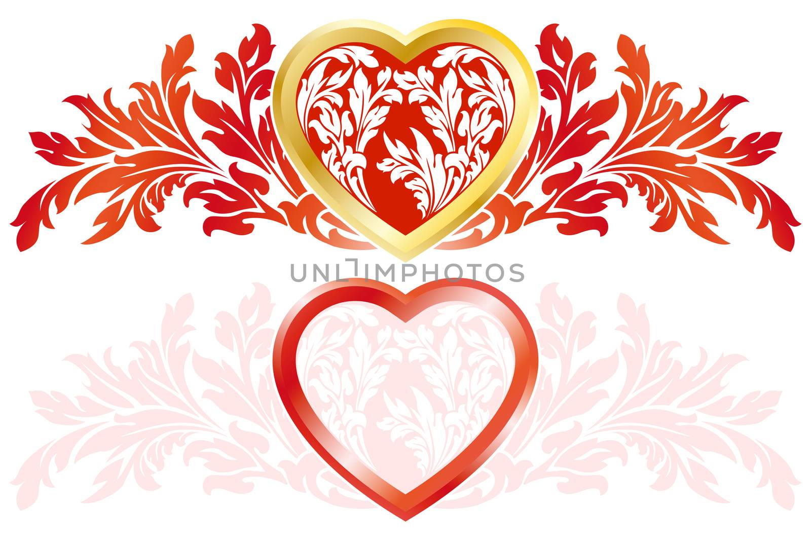 Abstract Stylized Valentines Day heart isolated on white