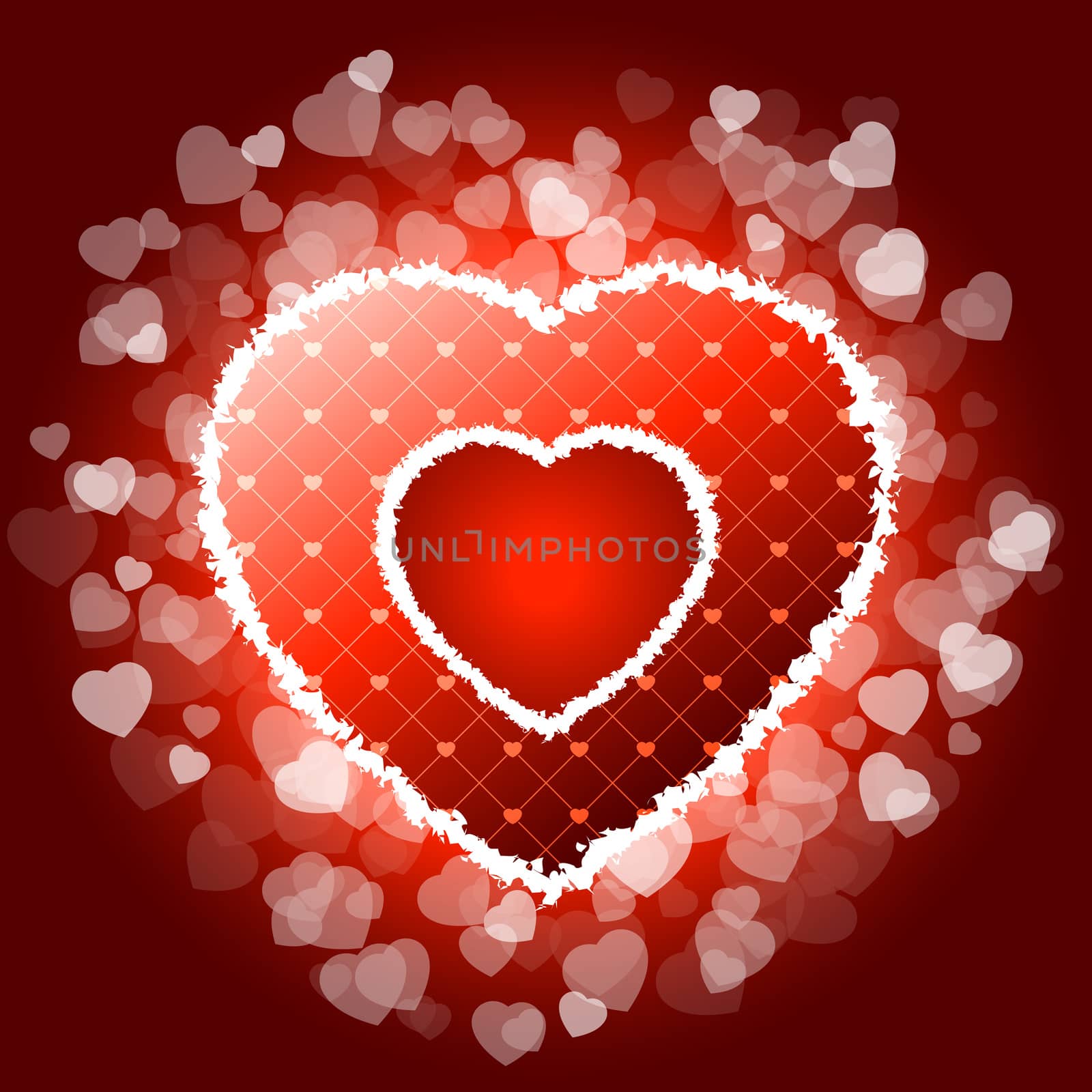 Red valentines heart with sparkles by WaD