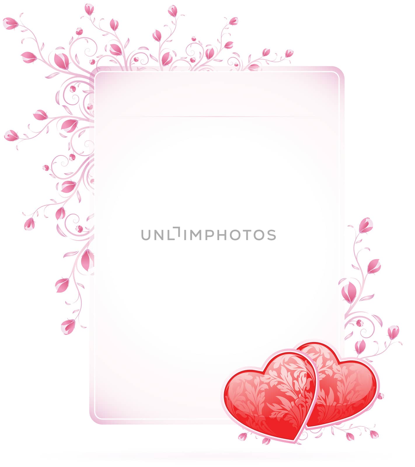 Valentines Day Card with flowers by WaD