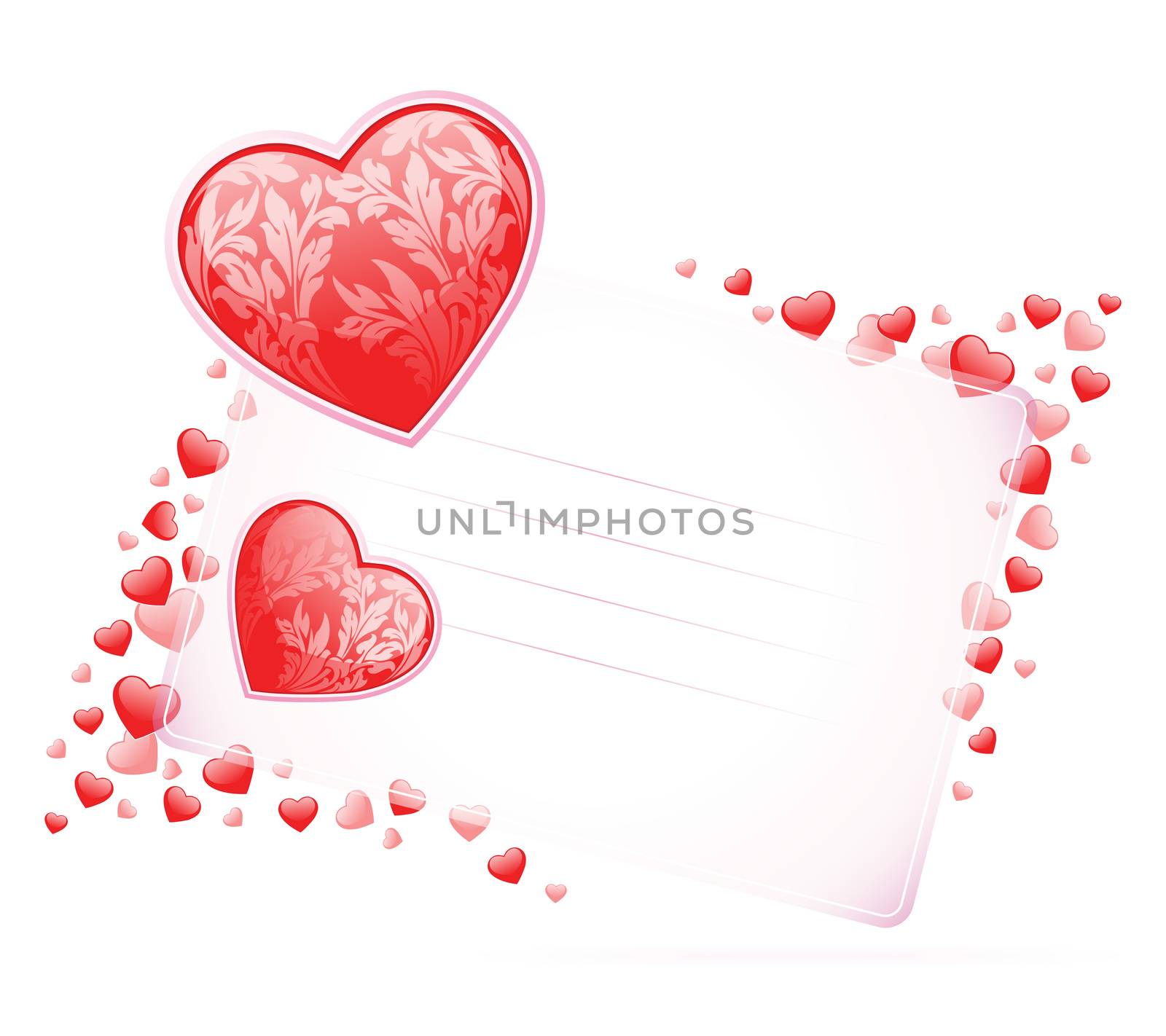 Valentines Day Card with hearts by WaD