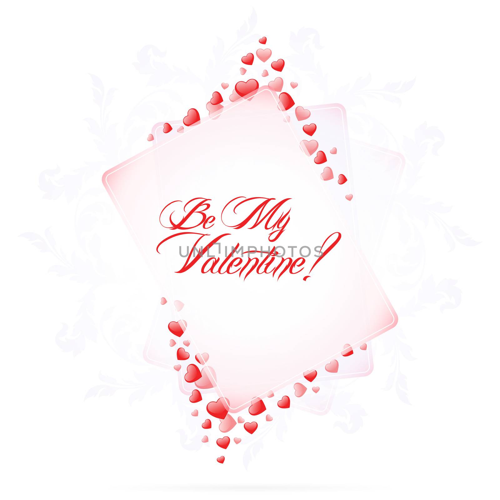  Calligraphic Valentine's Card with Be My Valentine