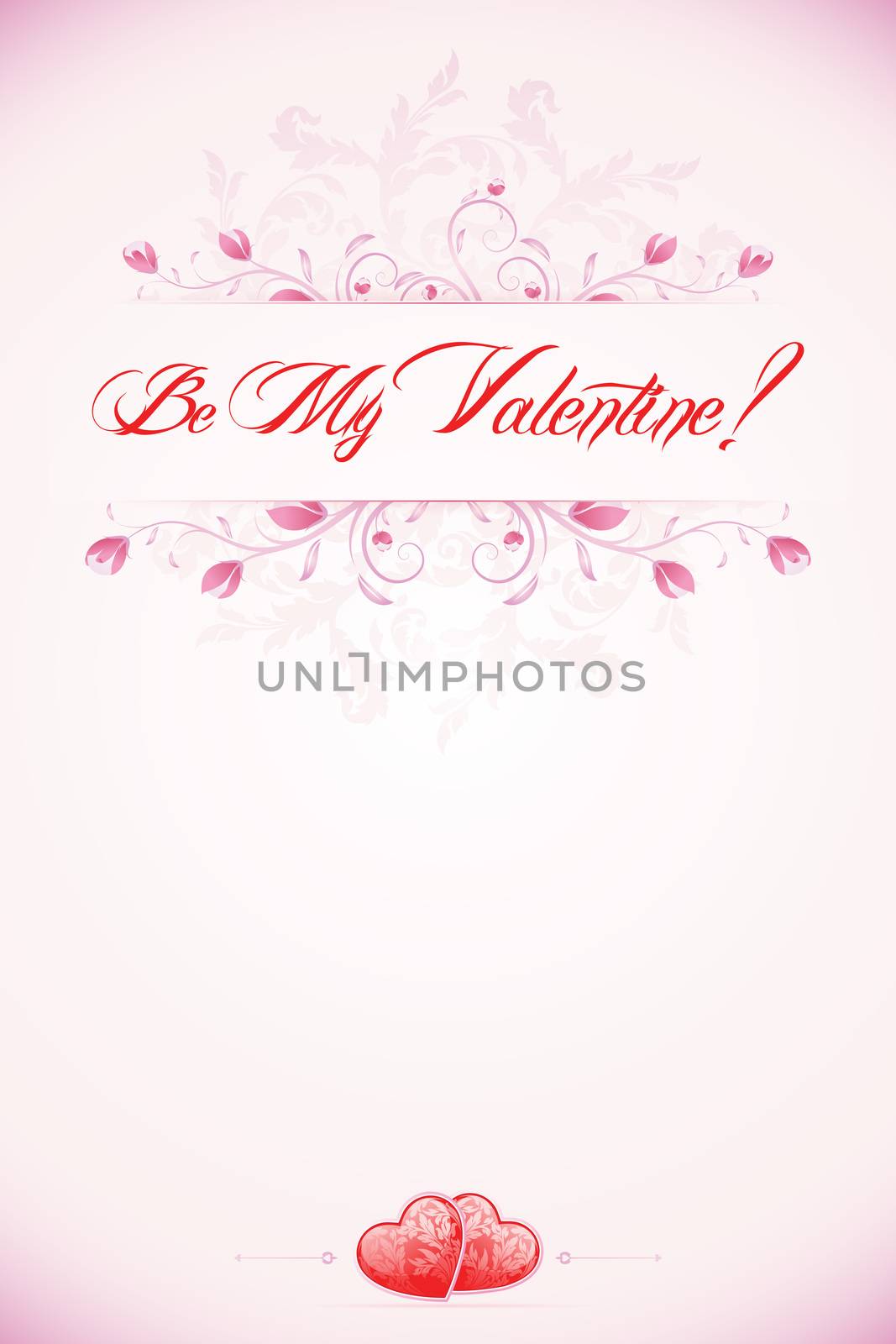 Valentine's Day type text calligraphic headline with Be My Valentine