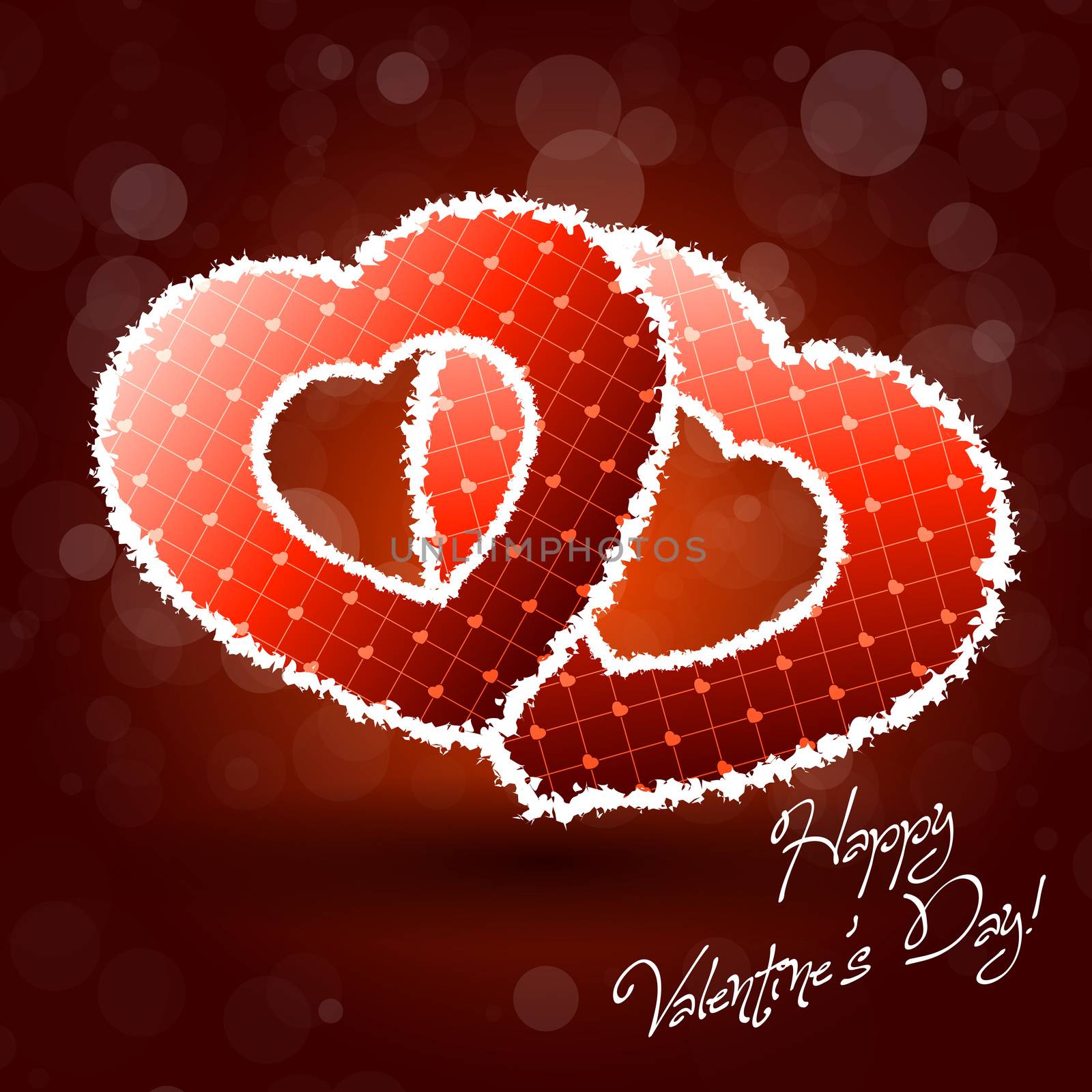 Illustration of Pair of Valentine Heart on Abstract Background by WaD