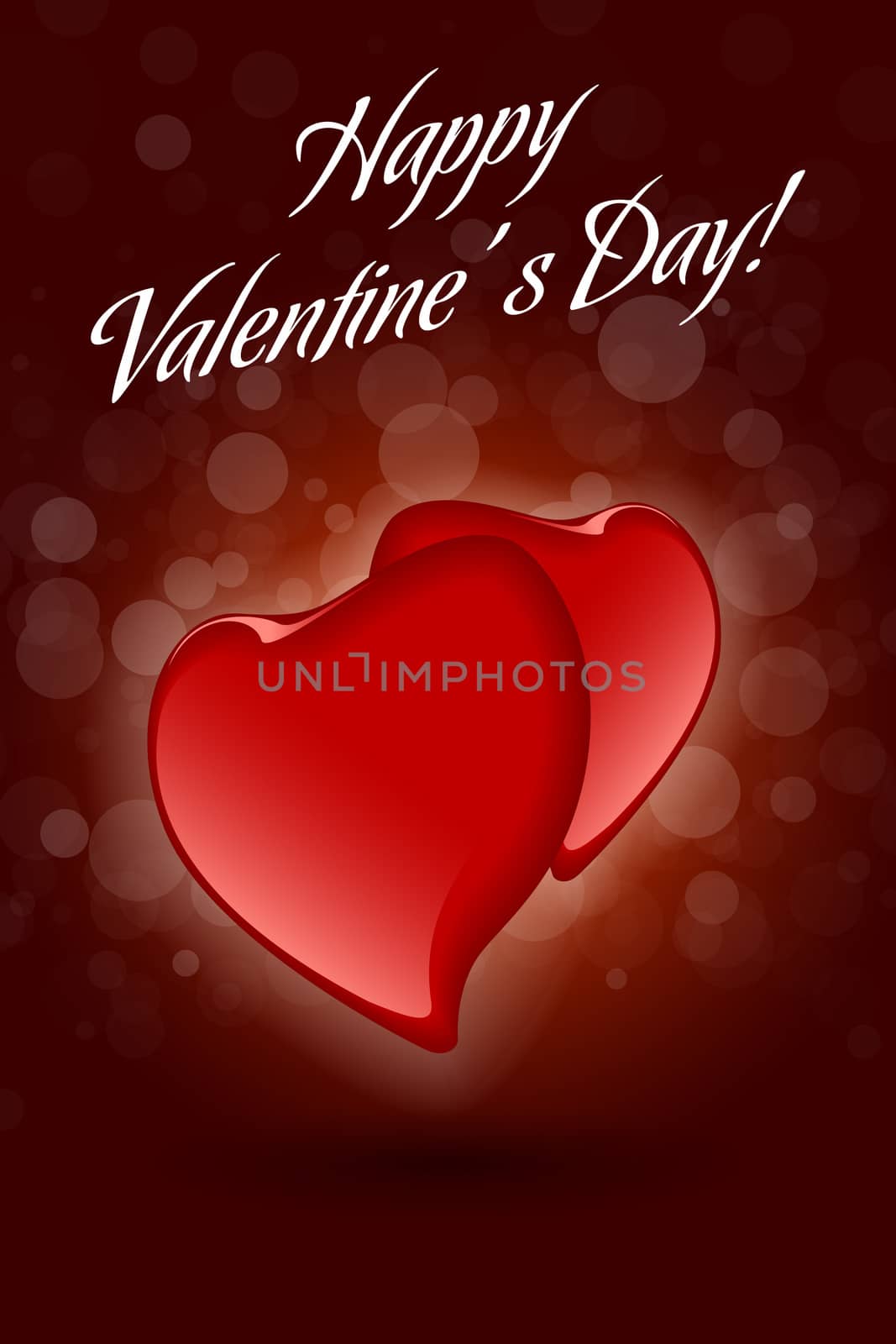 Red Valentine Hearts on Dark Decorative Background by WaD