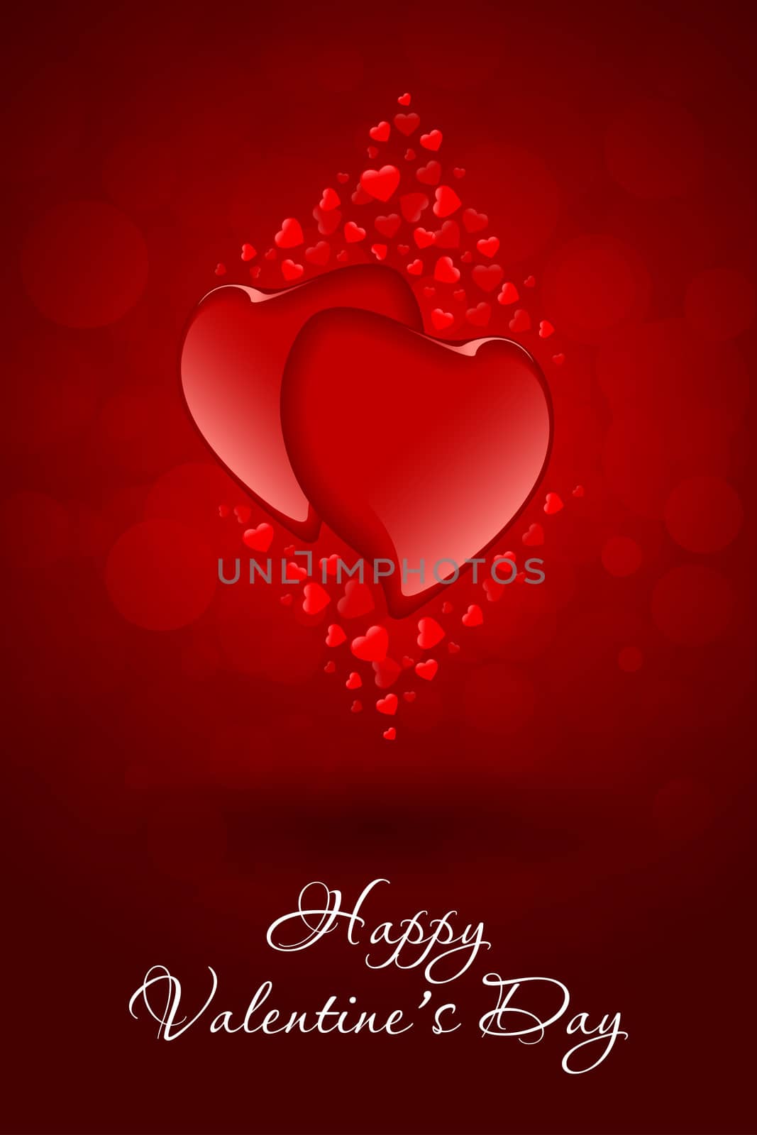 Two Red Hearts Valentine's Day Card Background