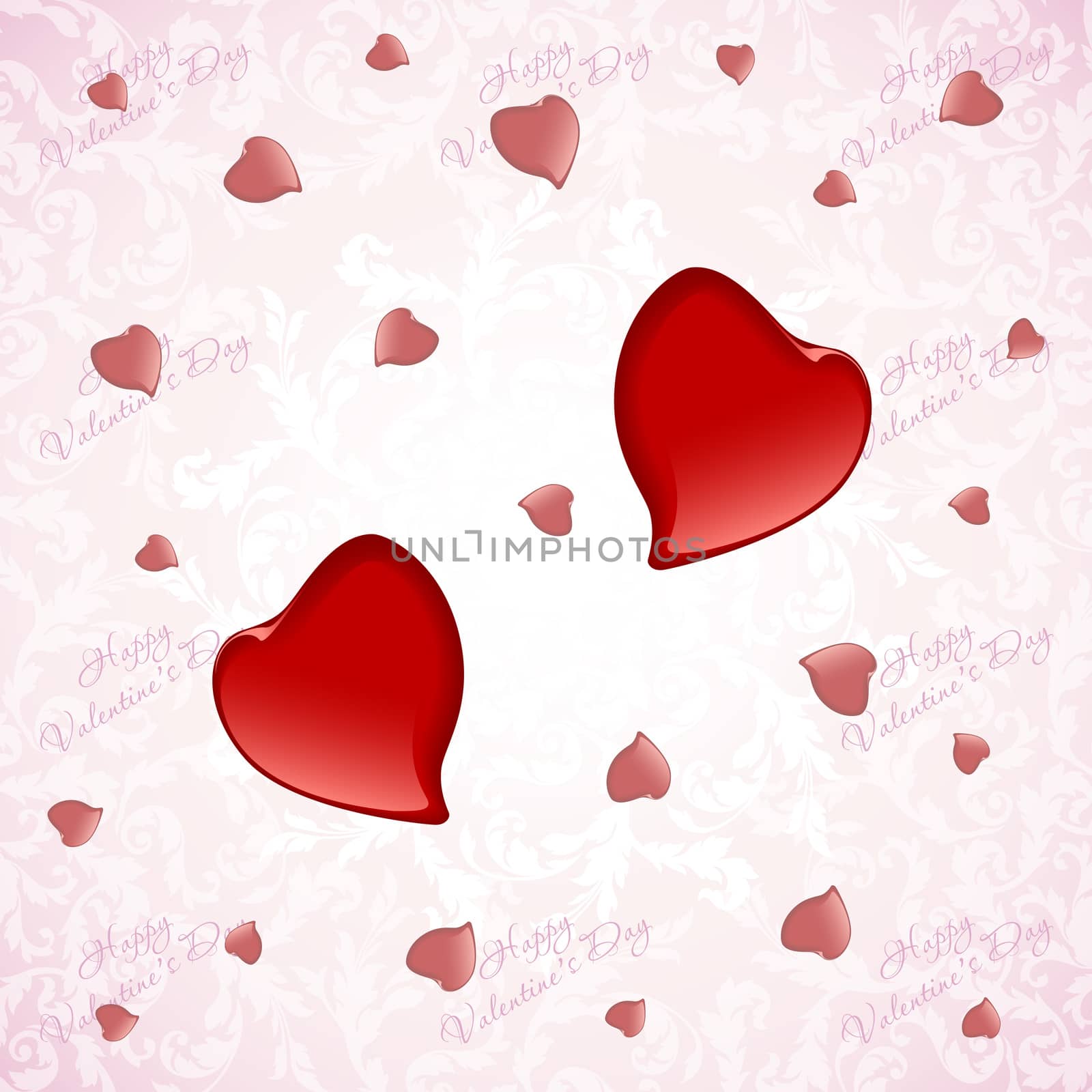 Happy Valentine's Day Floral Background in pink color