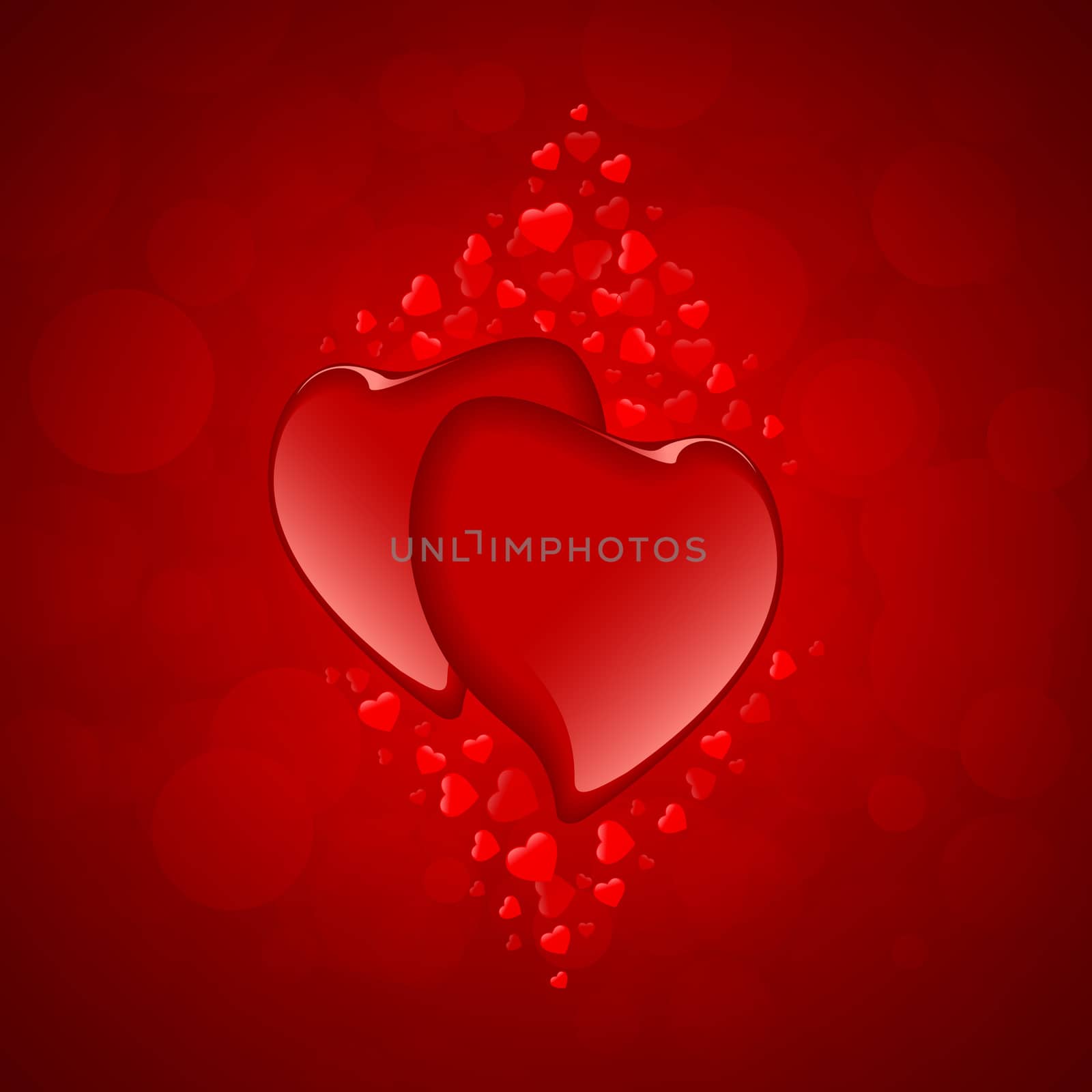 Two Red Hearts Valentine's Day Card Background