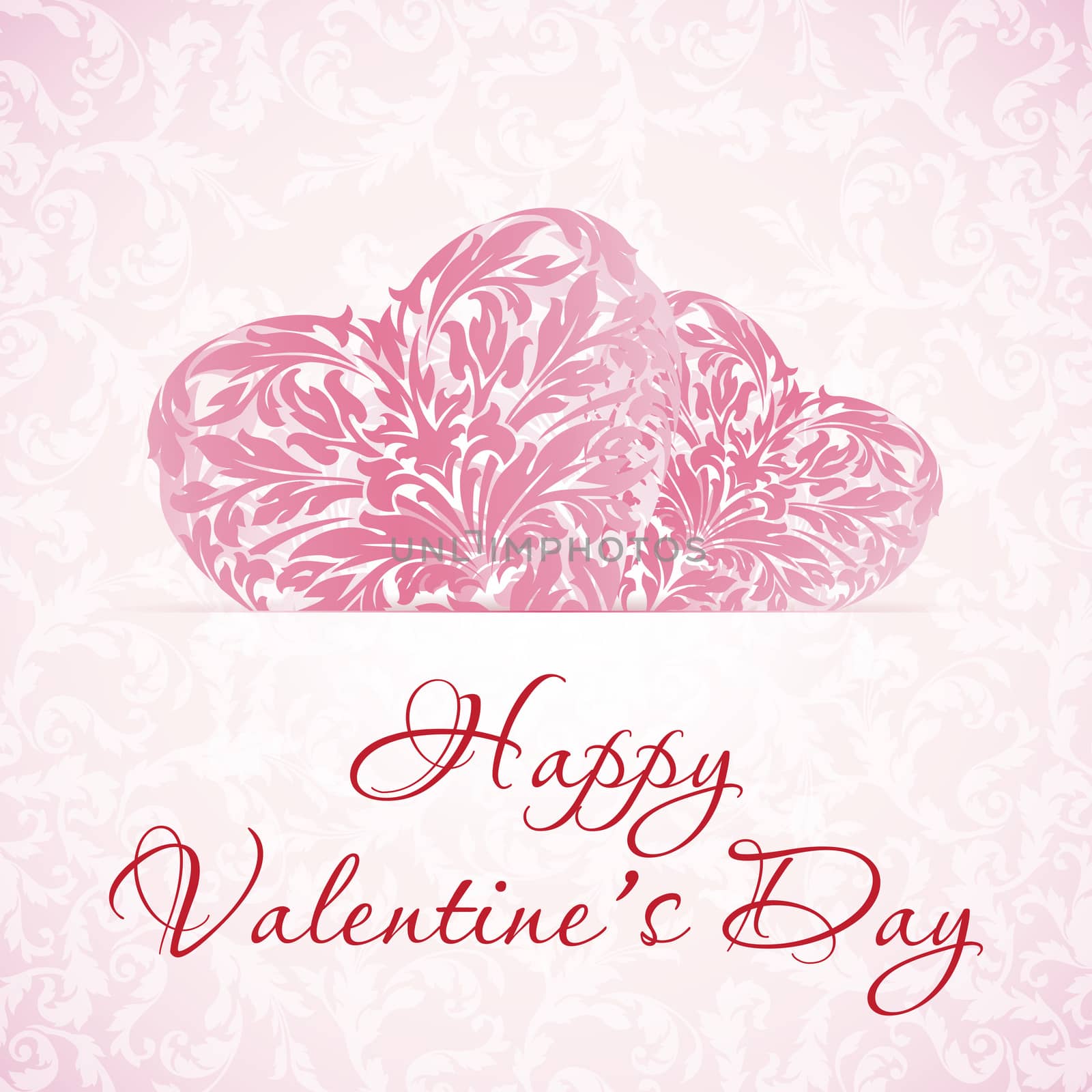 Happy Valentine's Day Floral Background in pink color