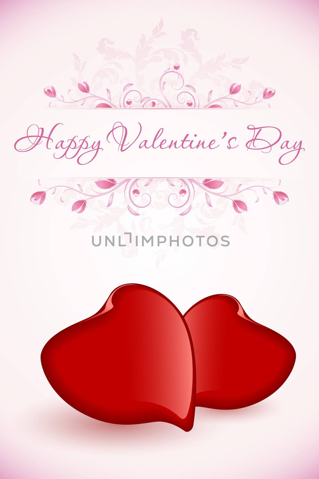 Happy Valentine's Day Floral Card - Typographical Background by WaD
