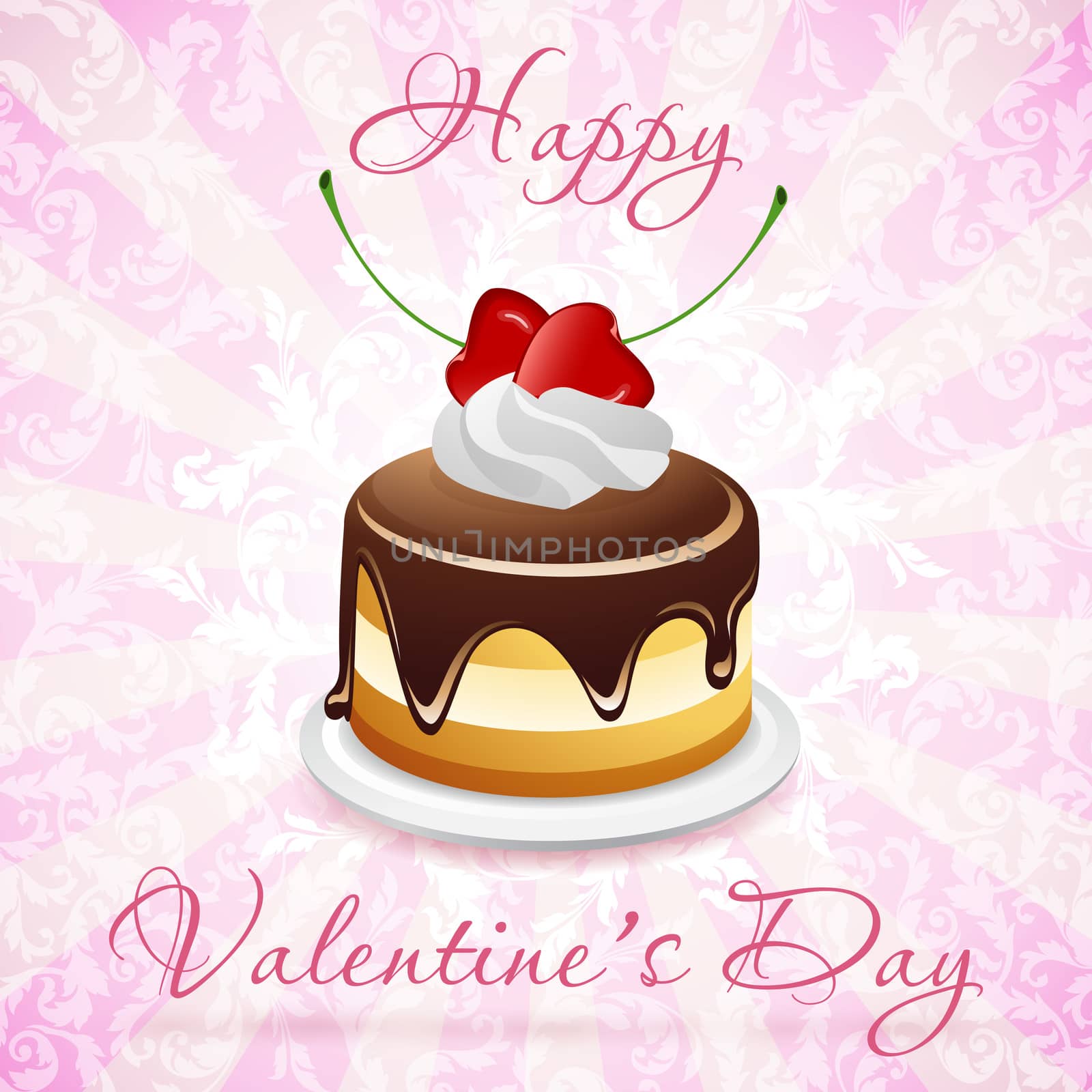 Happy Valentine's Day Card with Cake by WaD