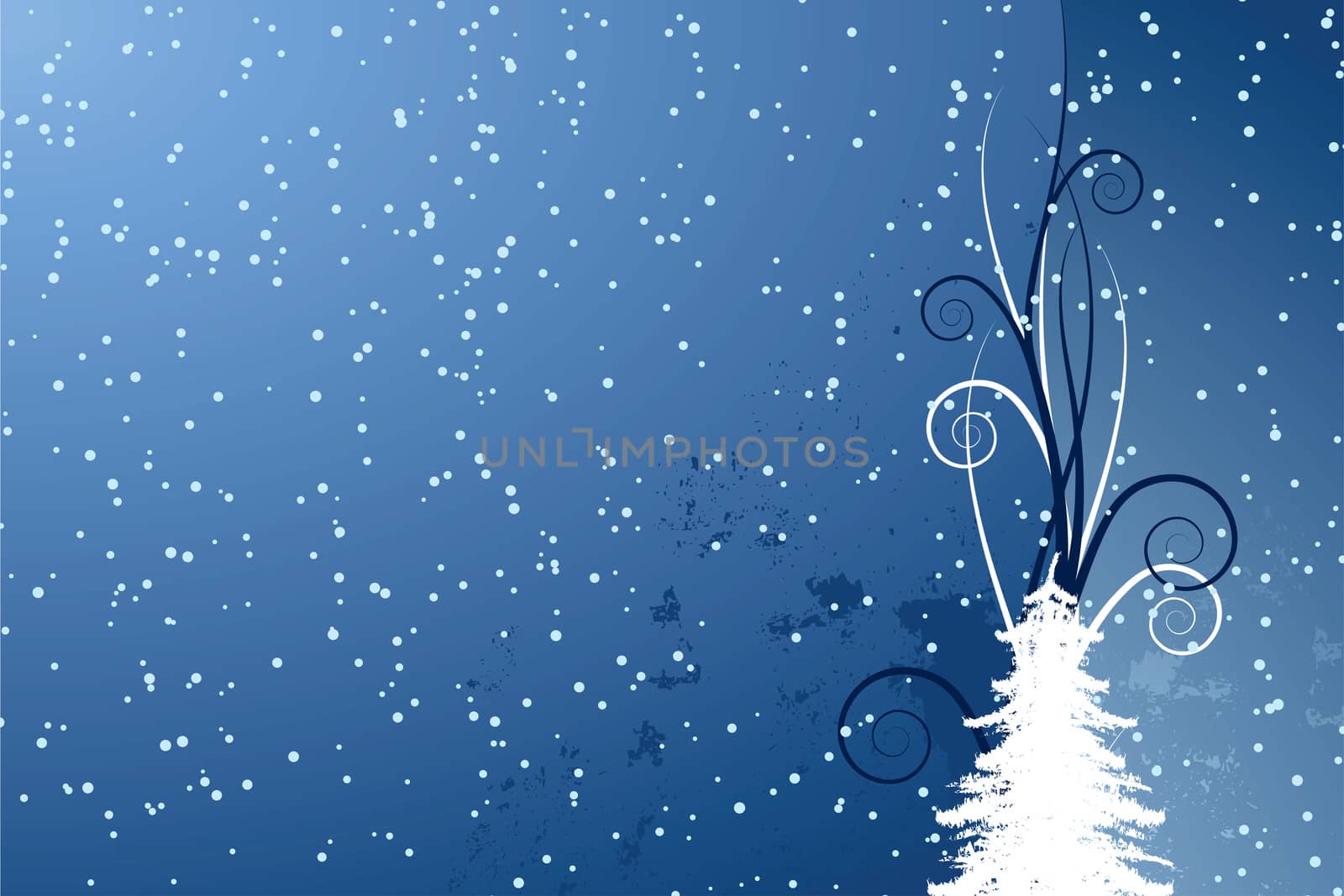 Abstract background with Christmas tree and stars