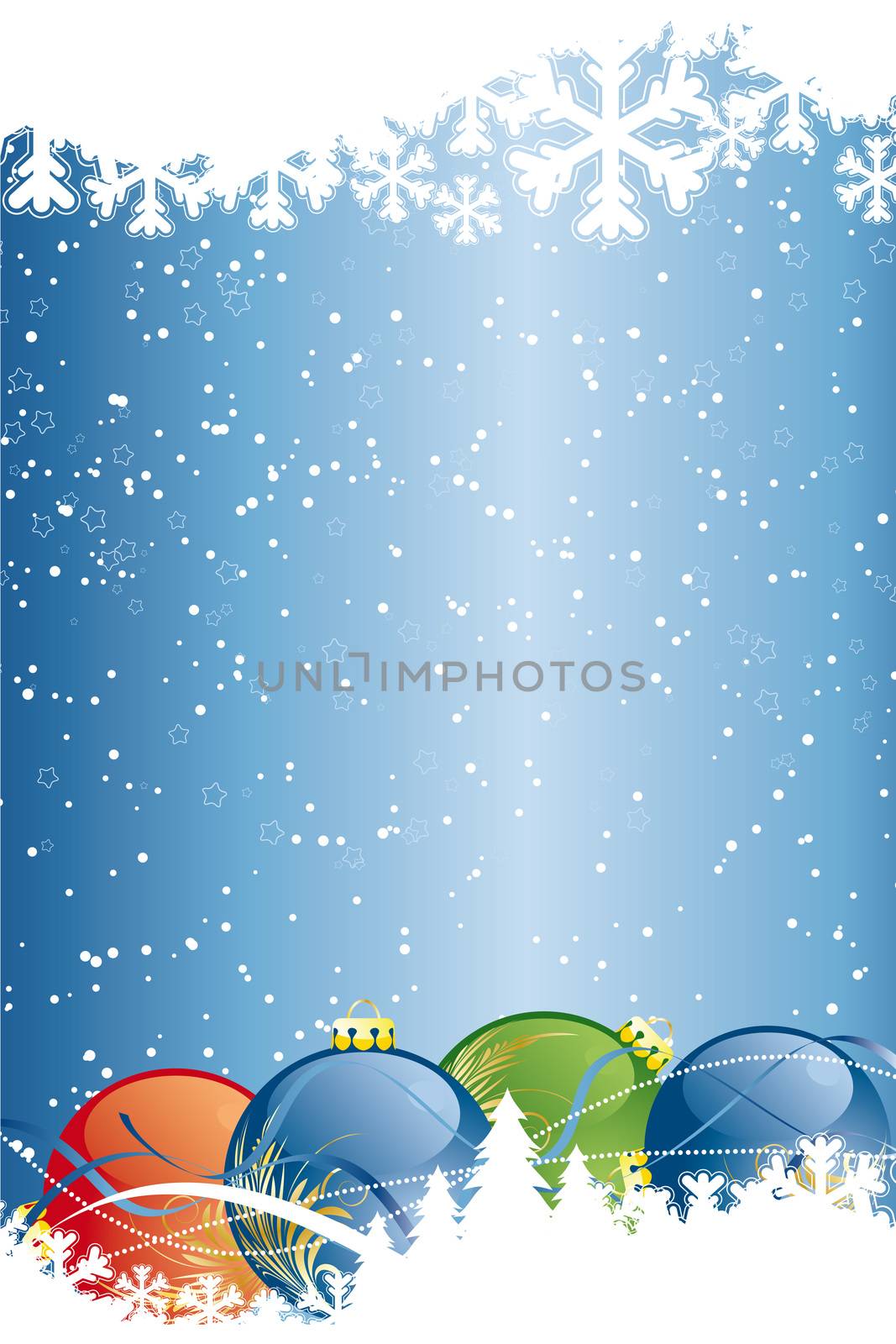 Vector Background with christmas tree and decoration for your design