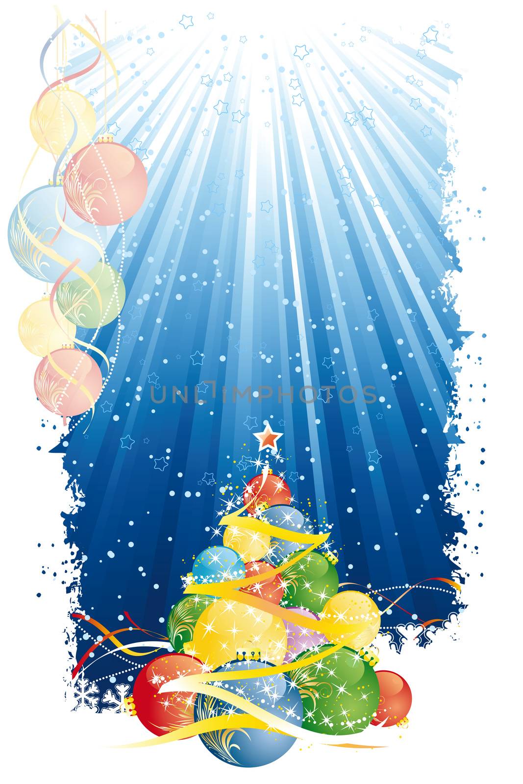 Magic Christmas tree and vertical blue stripes by WaD
