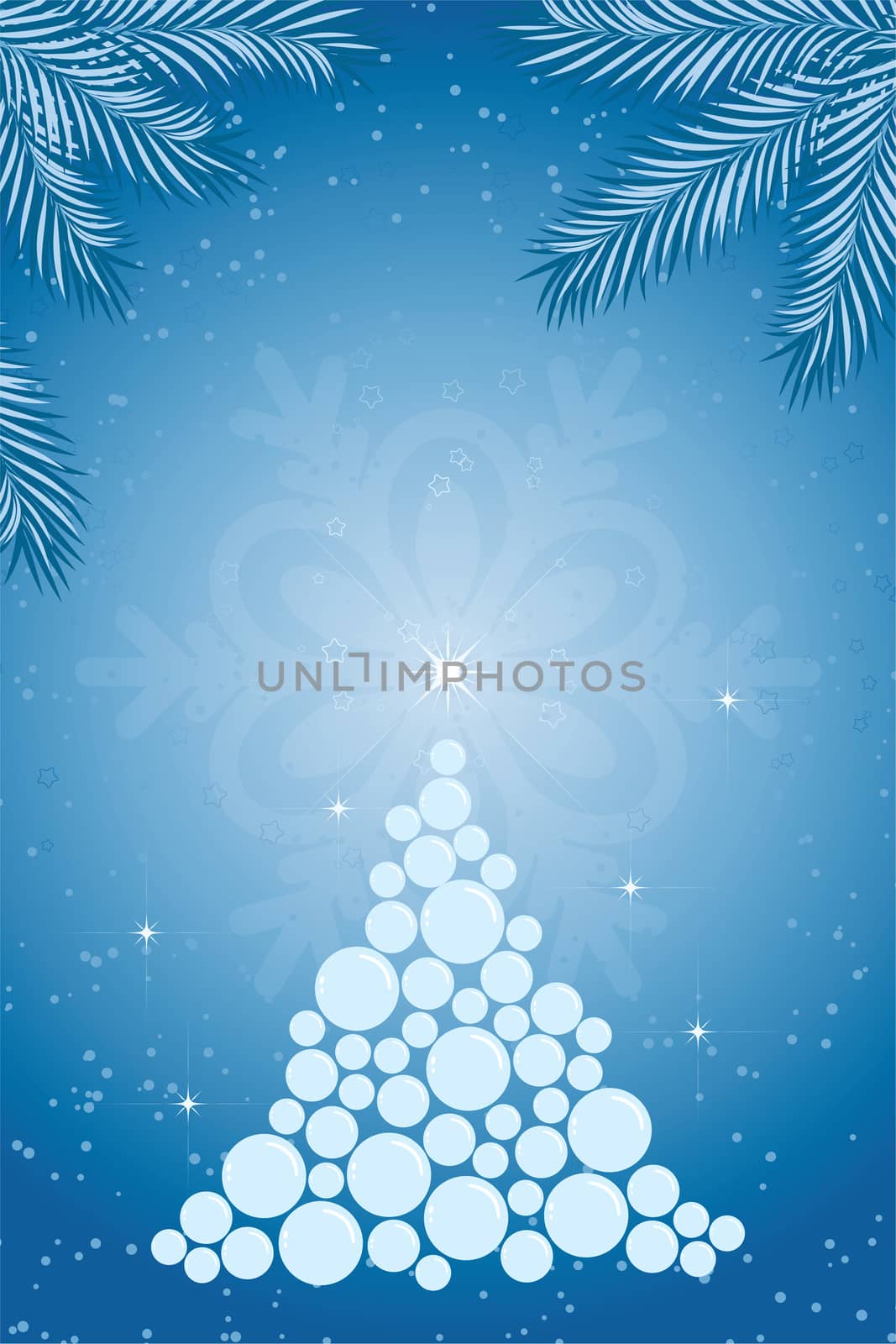Christmas abstract background with holiday tee and branches