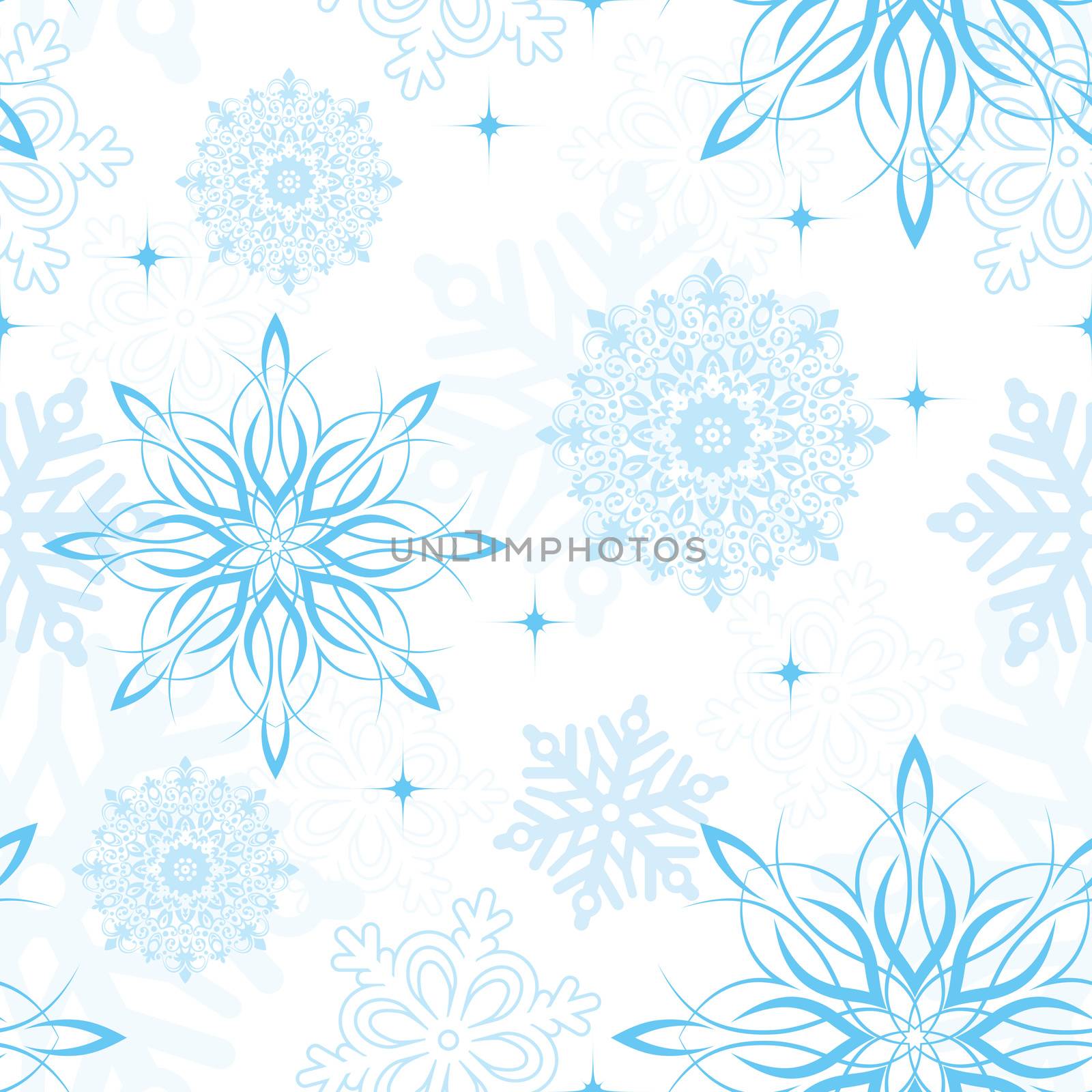 Seamless Christmas Wallpaper on white color with snowflake