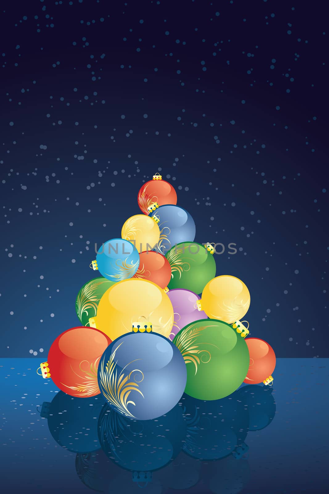 Christmas background with balls for your design