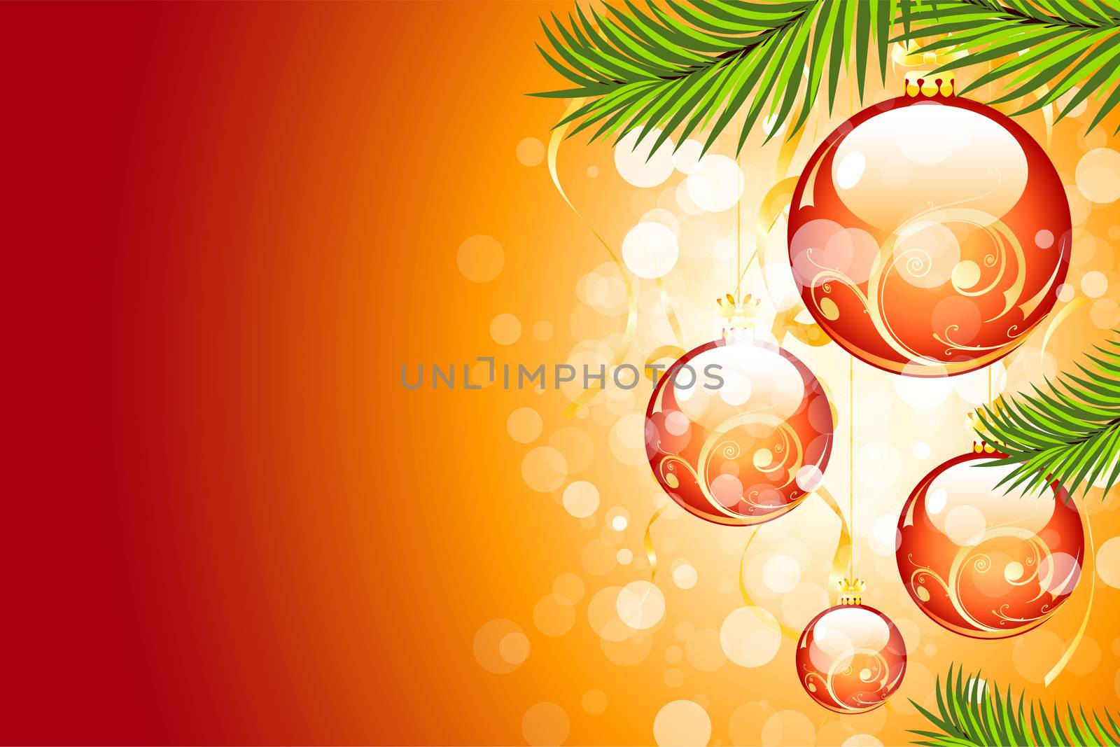 Christmas background with sparkles and Christmas balls for your design