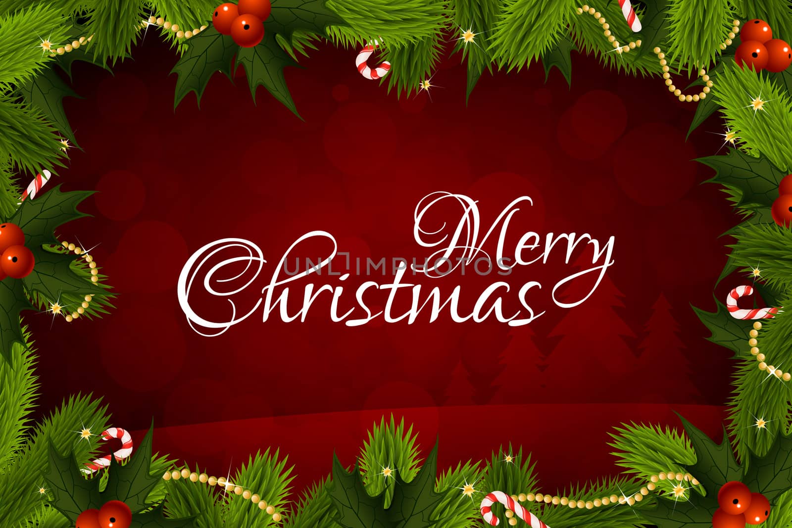 Merry Christmas Greeting Card by WaD