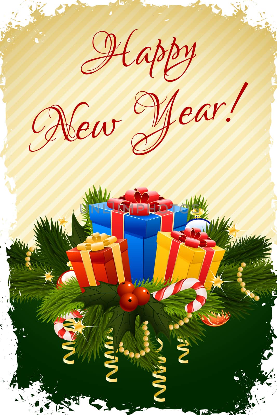 Happy New Year Greeting Card by WaD