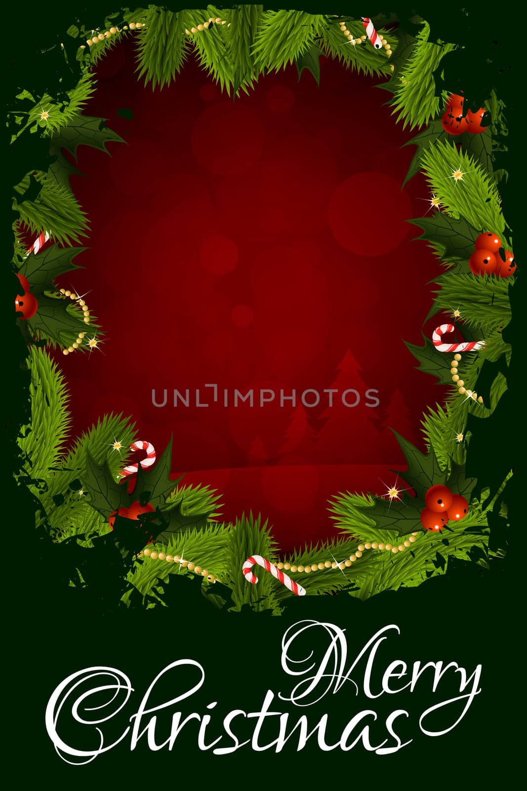 Merry Christmas Greeting Card by WaD