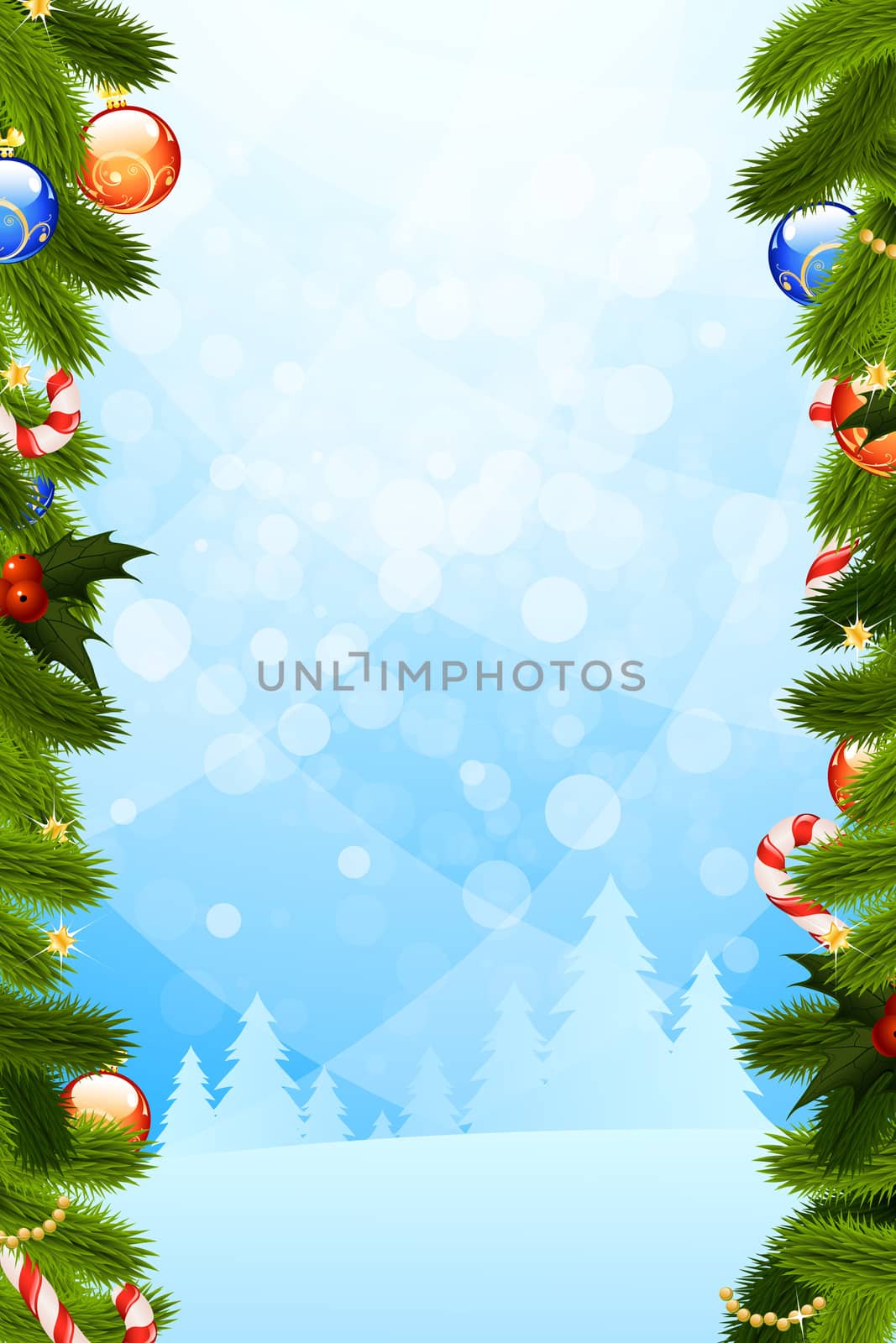 Christmas Card Template with Decoration